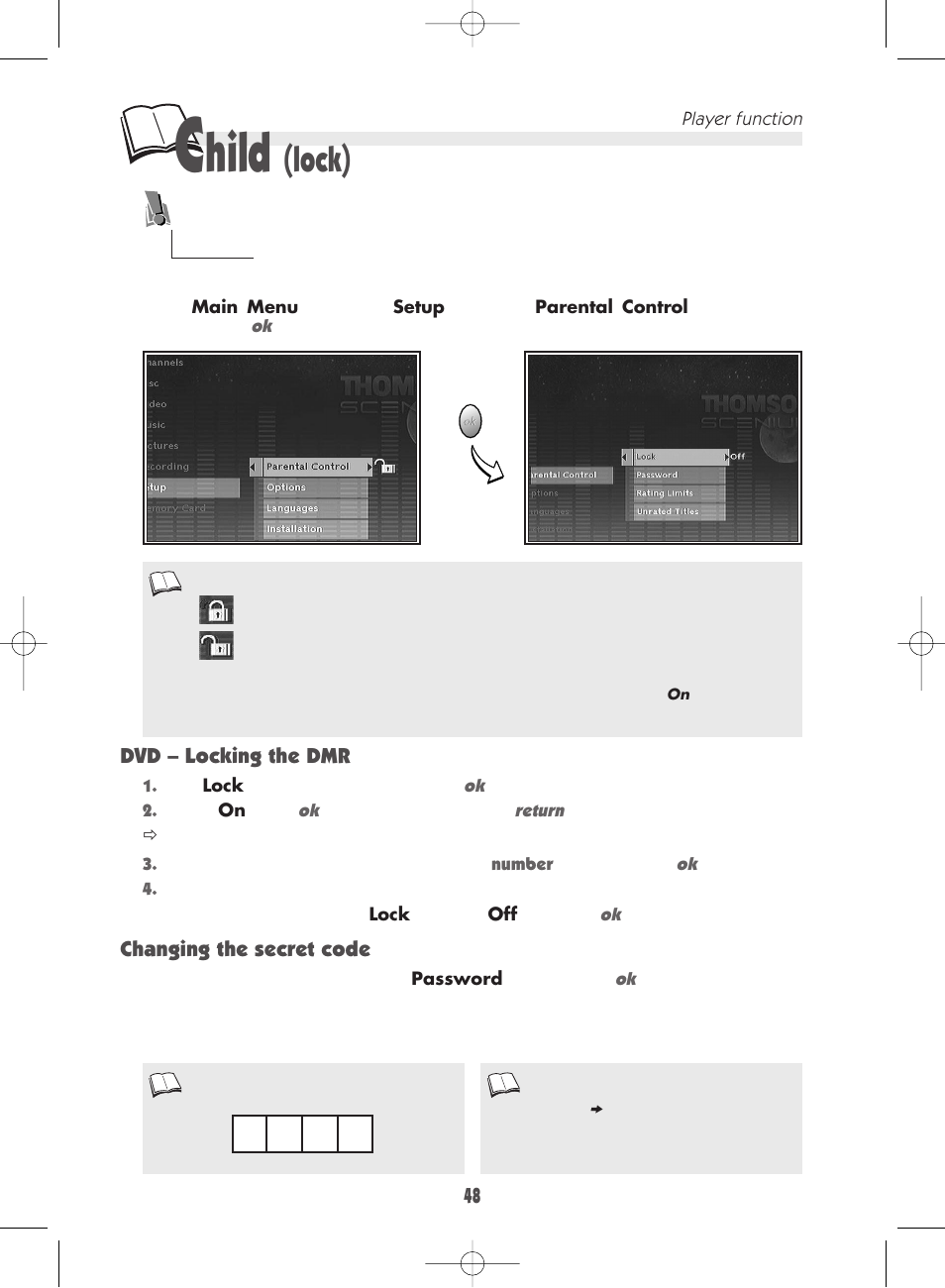 Hild, Lock) | Technicolor - Thomson DTH 7000 E User Manual | Page 48 / 60