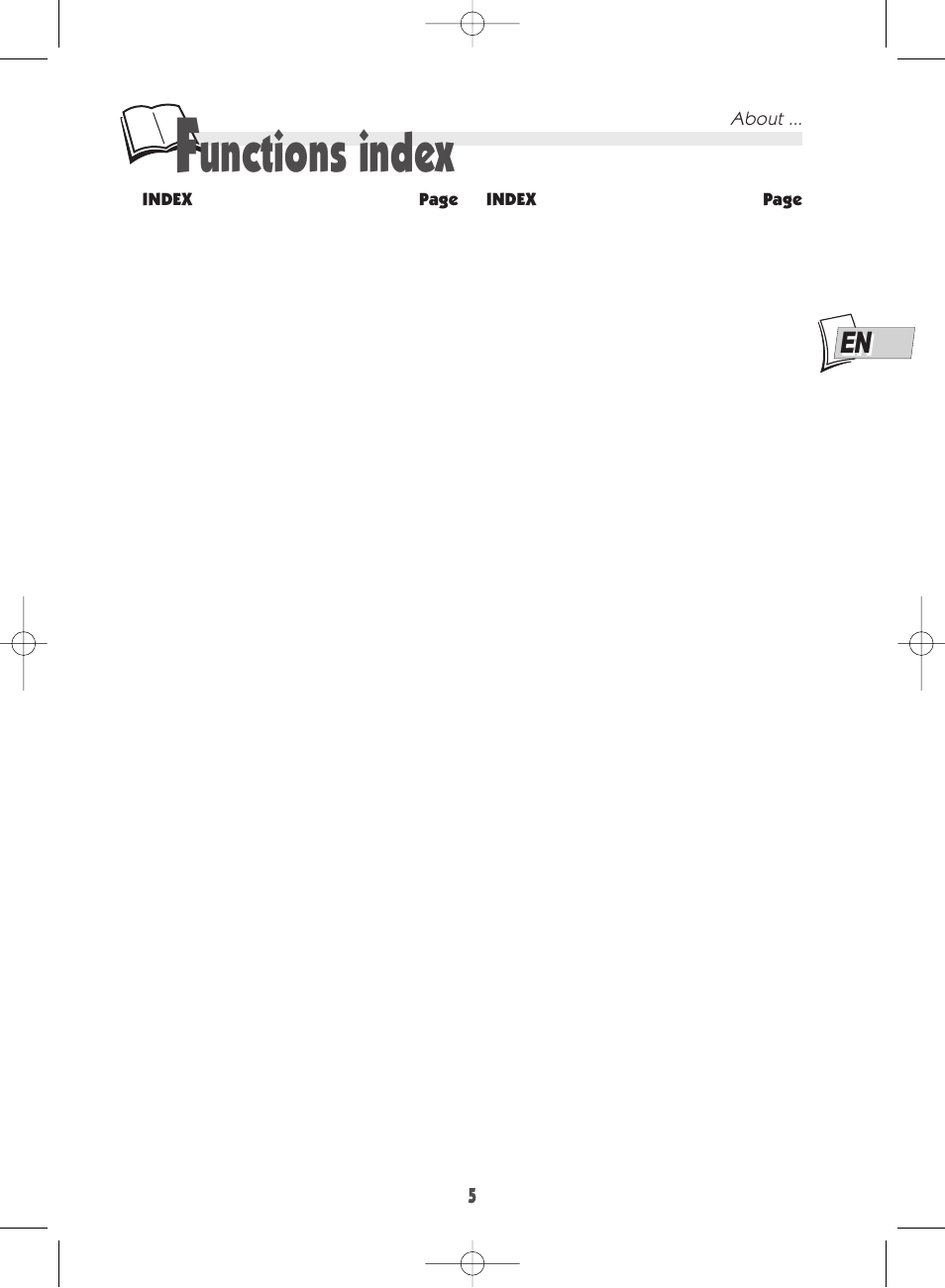 Unctions index, About | Technicolor - Thomson DTH 7000 E User Manual | Page 5 / 60