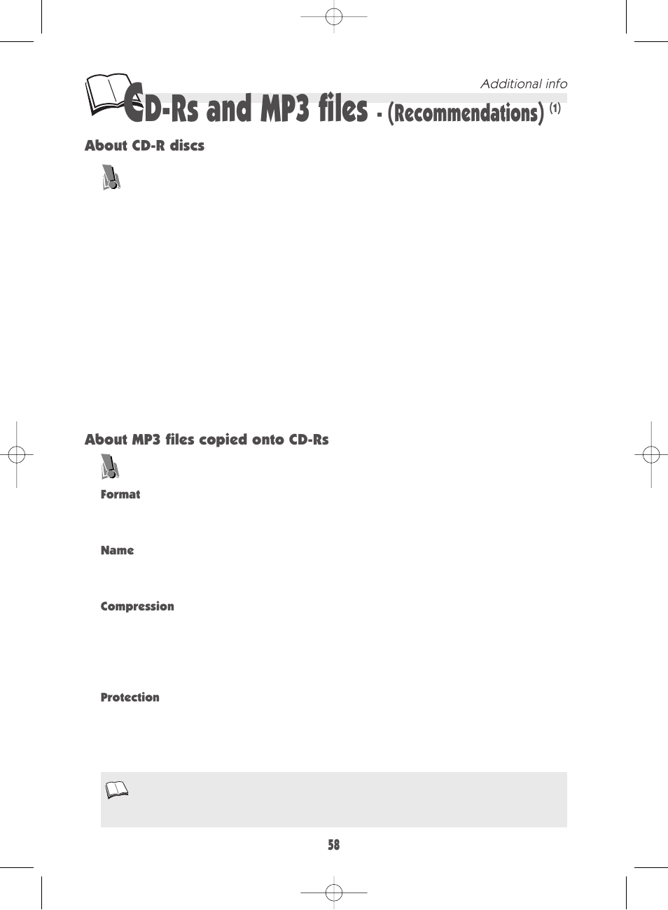 D-rs and mp3 files, Recommendations) | Technicolor - Thomson DTH 7000 E User Manual | Page 58 / 60