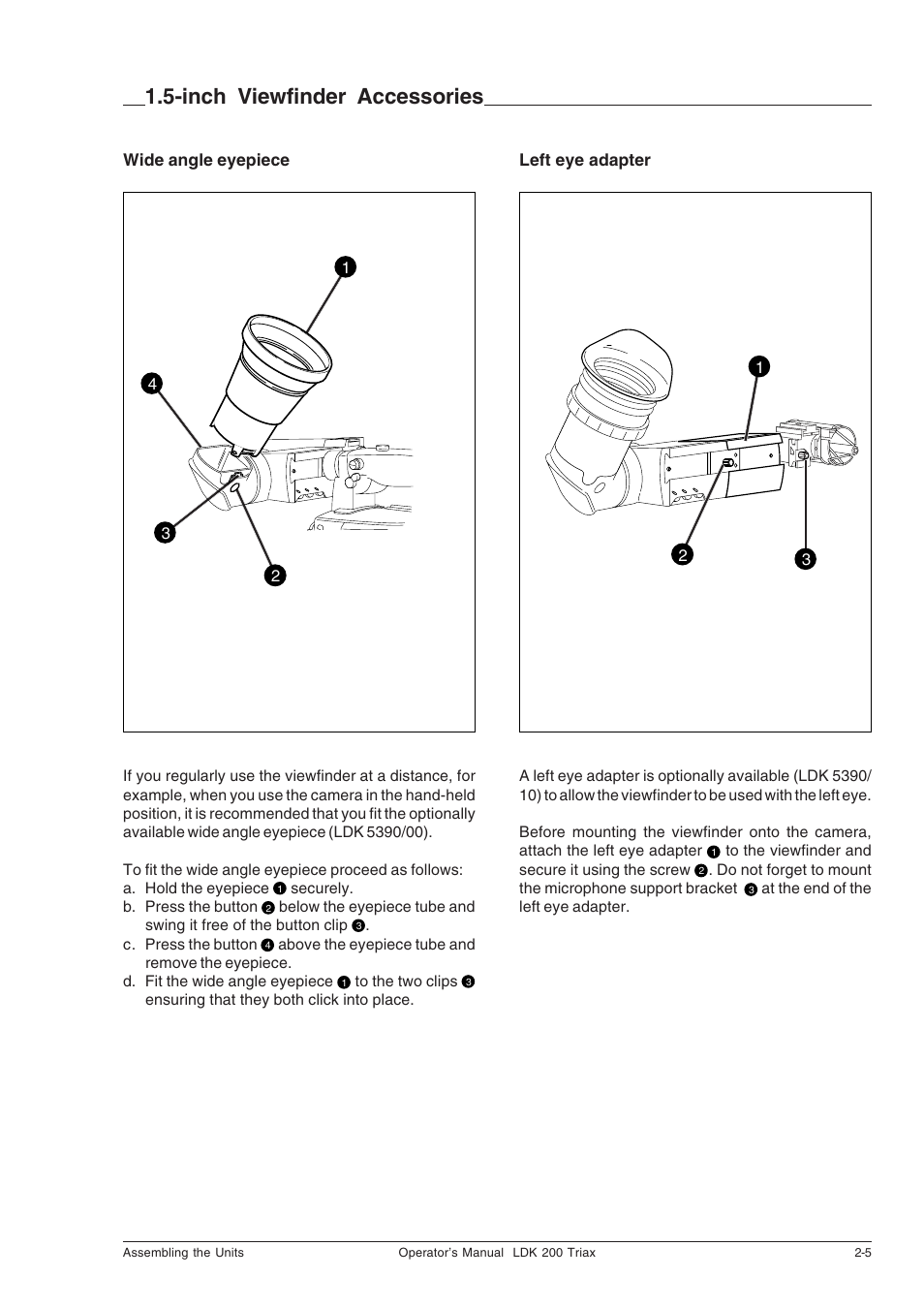 Inch viewfinder accessories, Inch viewfinder accessories -5 | Technicolor - Thomson RP5430 User Manual | Page 15 / 72