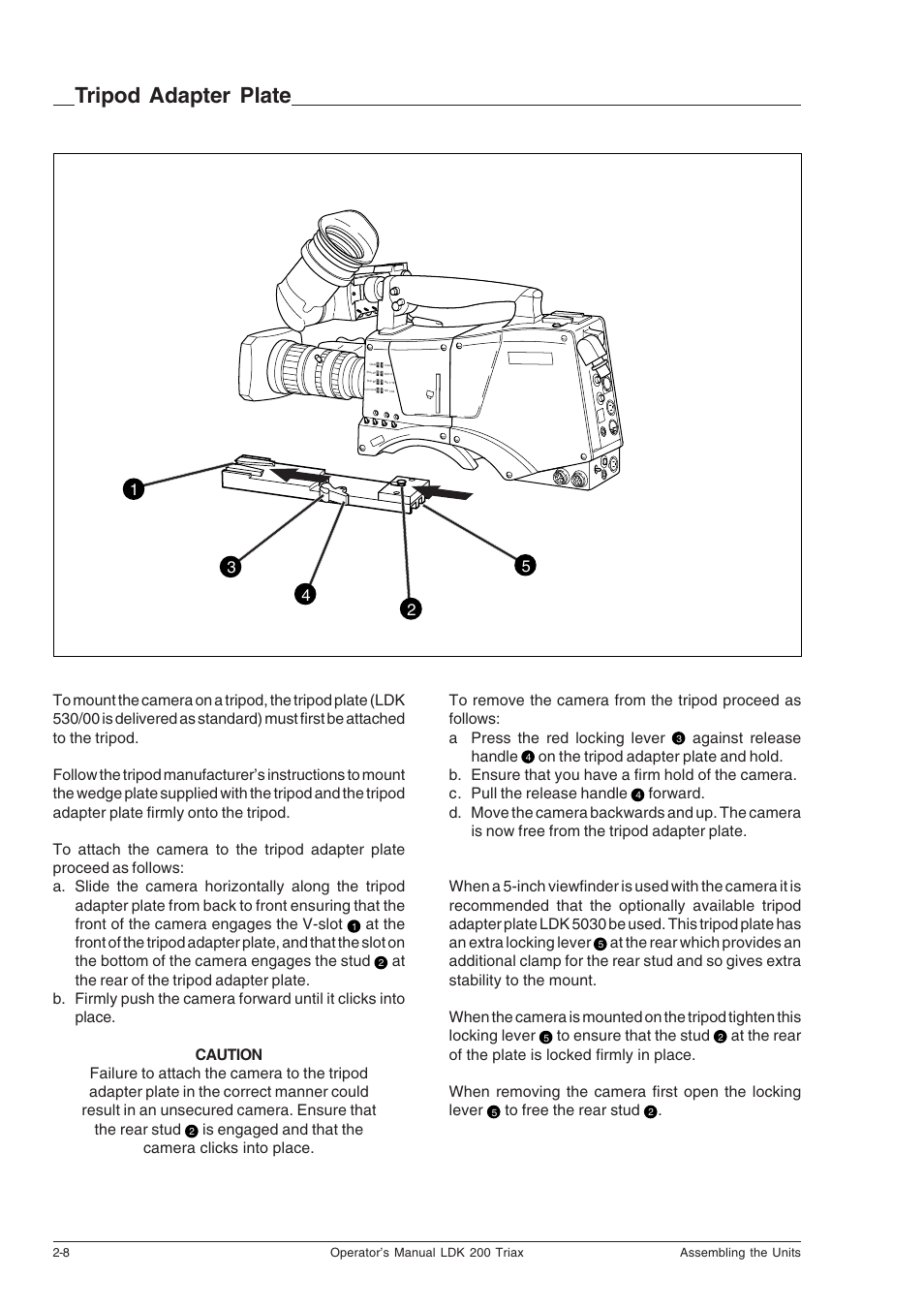 Tripod adapter plate, Tripod adapter plate -8 | Technicolor - Thomson RP5430 User Manual | Page 18 / 72