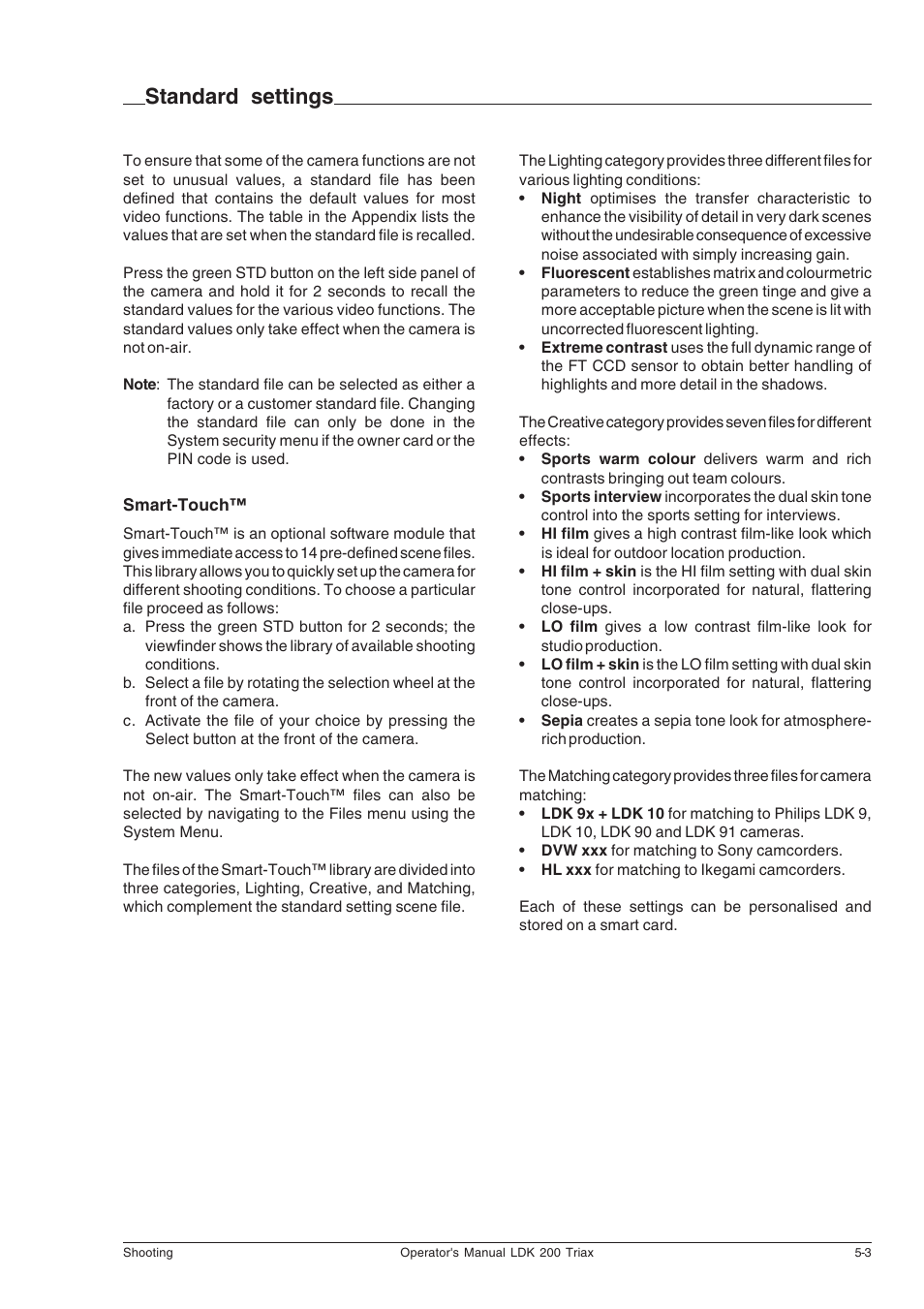 Standard settings, Standard settings -3 | Technicolor - Thomson RP5430 User Manual | Page 41 / 72