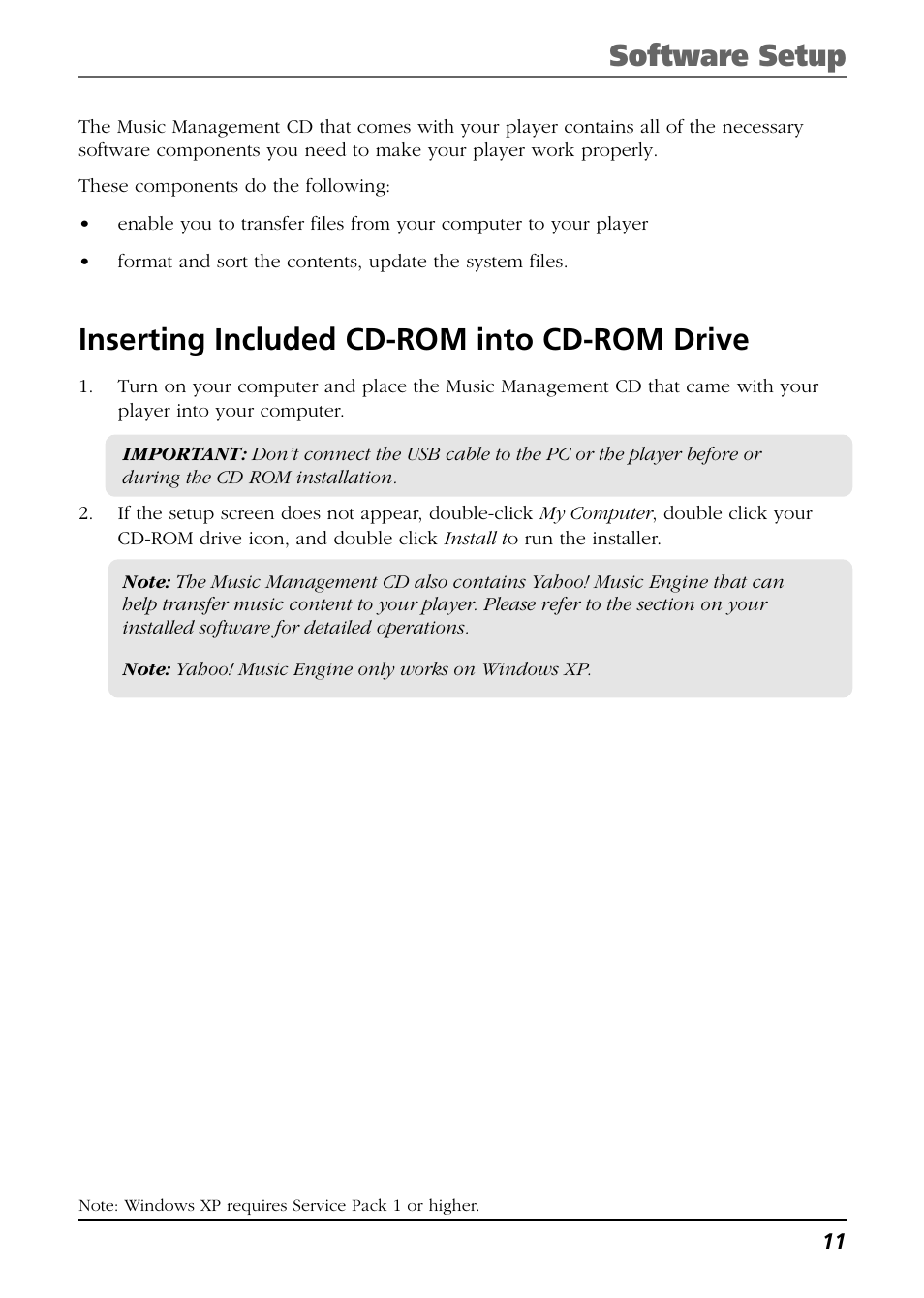 Software setup, Inserting included cd-rom into cd-rom drive | Technicolor - Thomson Thomson Scenium EH308 User Manual | Page 11 / 42