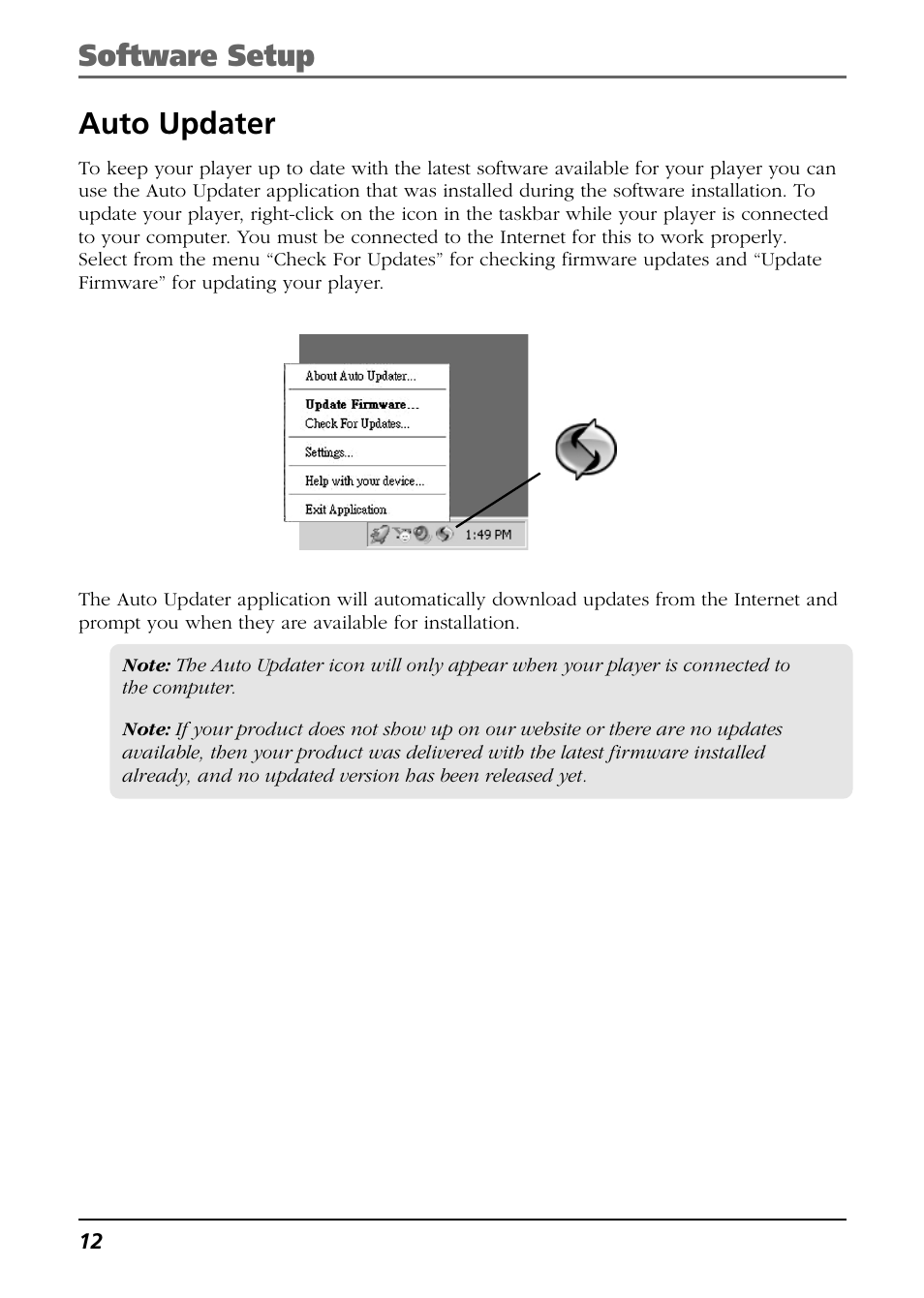 Auto updater, Software setup auto updater | Technicolor - Thomson Thomson Scenium EH308 User Manual | Page 12 / 42