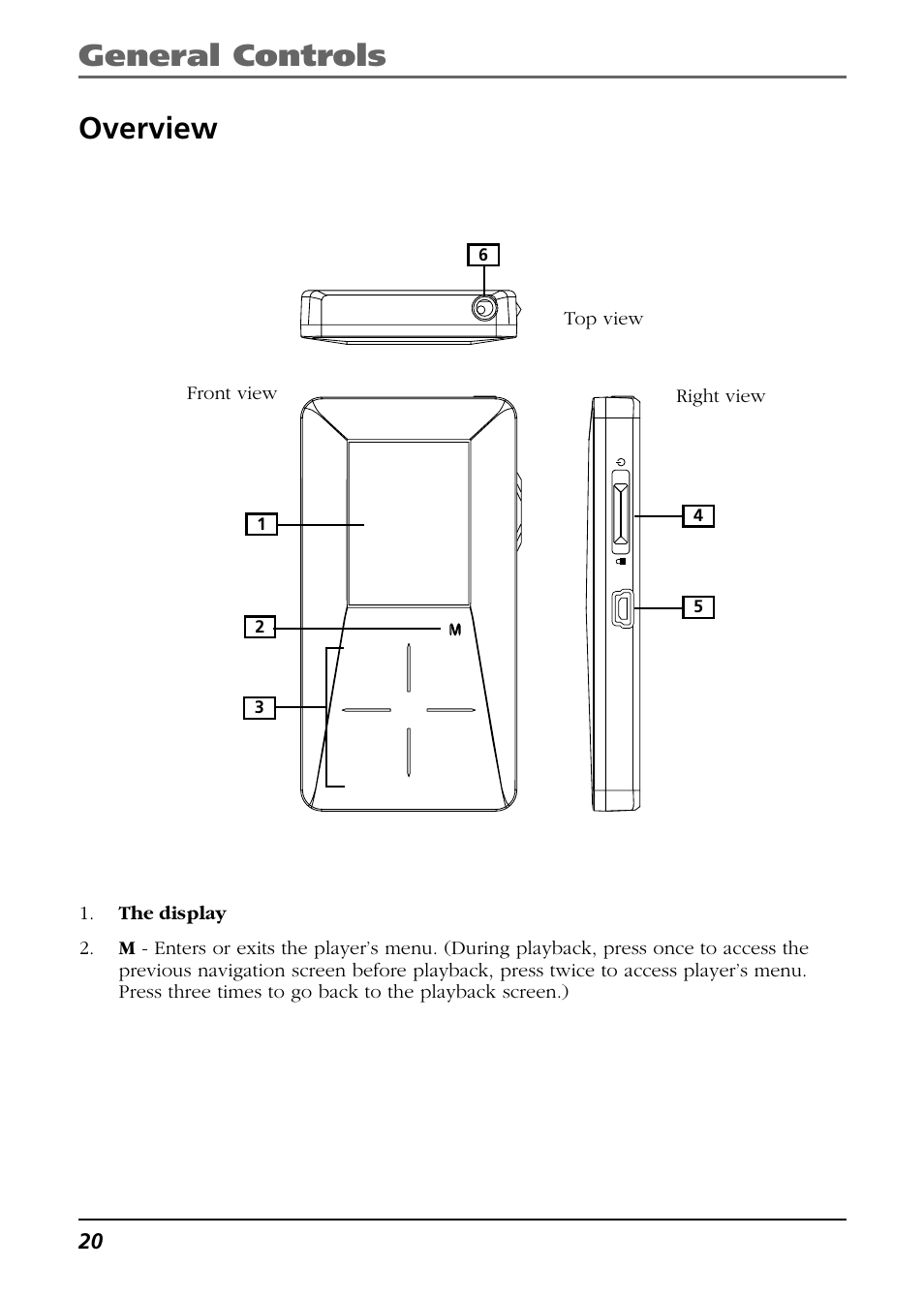 Overview, General controls overview | Technicolor - Thomson Thomson Scenium EH308 User Manual | Page 20 / 42