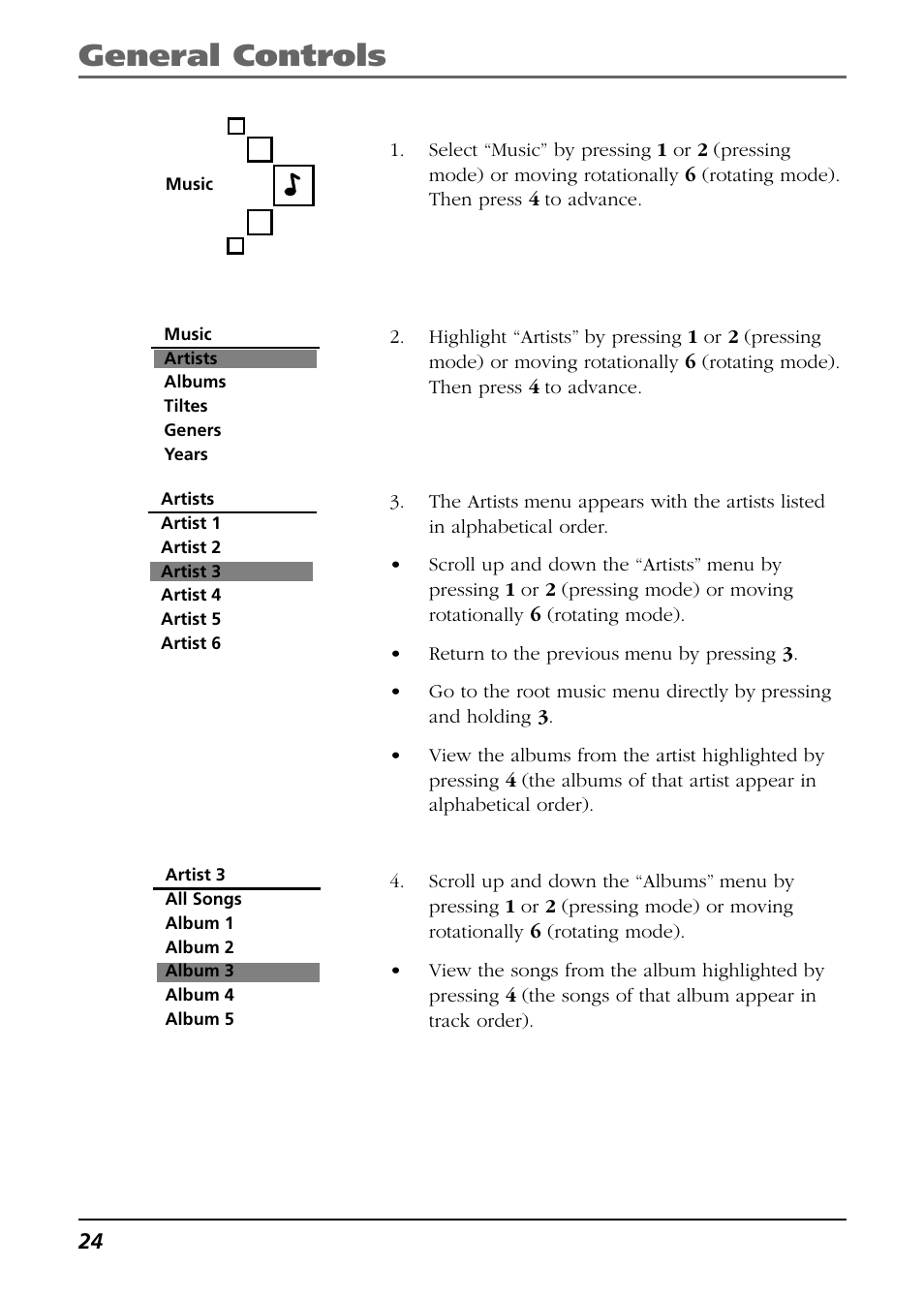 General controls | Technicolor - Thomson Thomson Scenium EH308 User Manual | Page 24 / 42