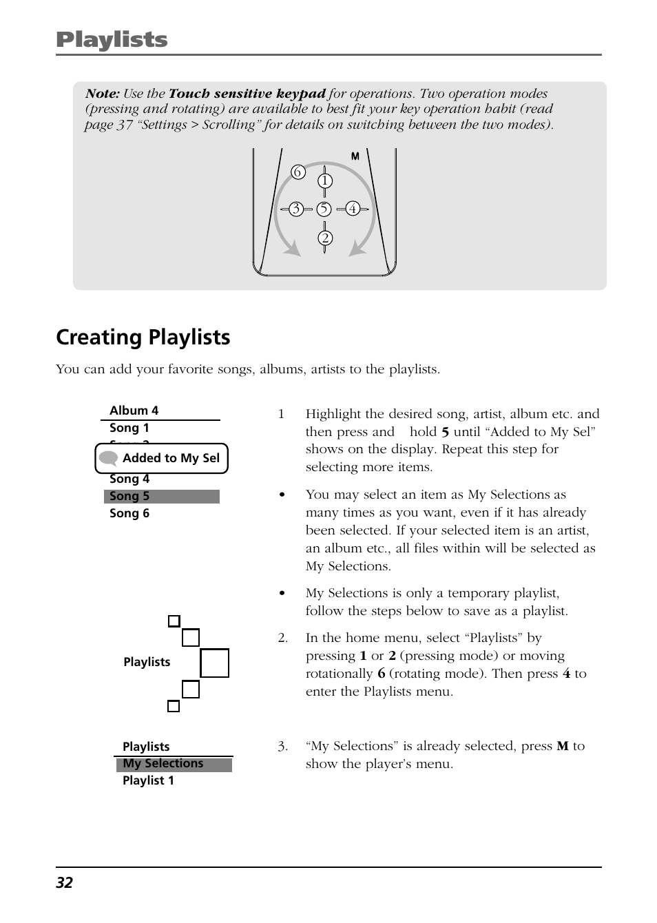 Playlists, Creating playlists | Technicolor - Thomson Thomson Scenium EH308 User Manual | Page 32 / 42