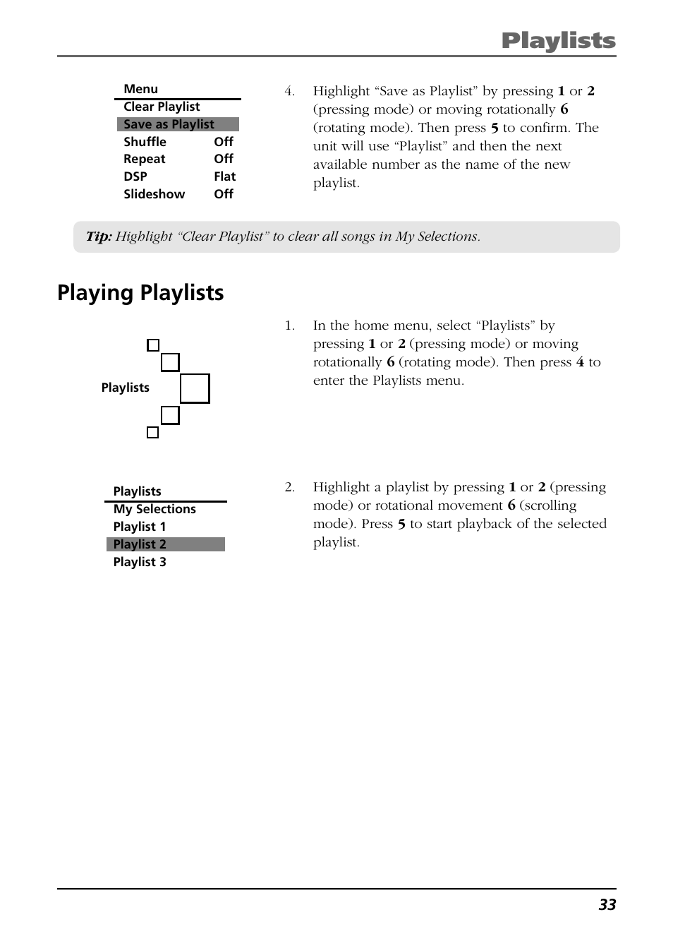 Playing playlists, Playlists | Technicolor - Thomson Thomson Scenium EH308 User Manual | Page 33 / 42