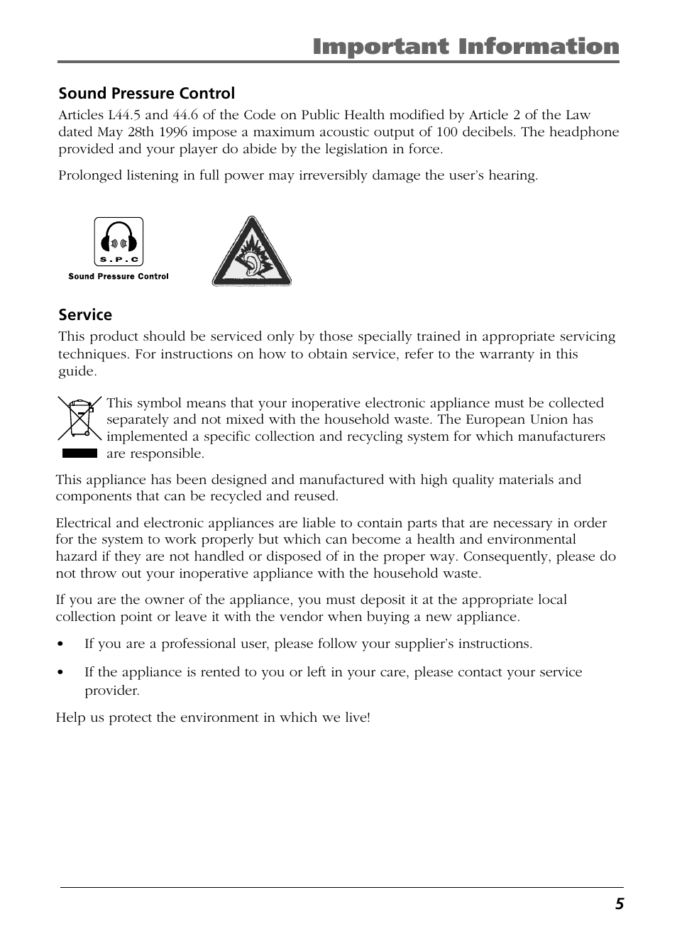 Important information | Technicolor - Thomson Thomson Scenium EH308 User Manual | Page 5 / 42