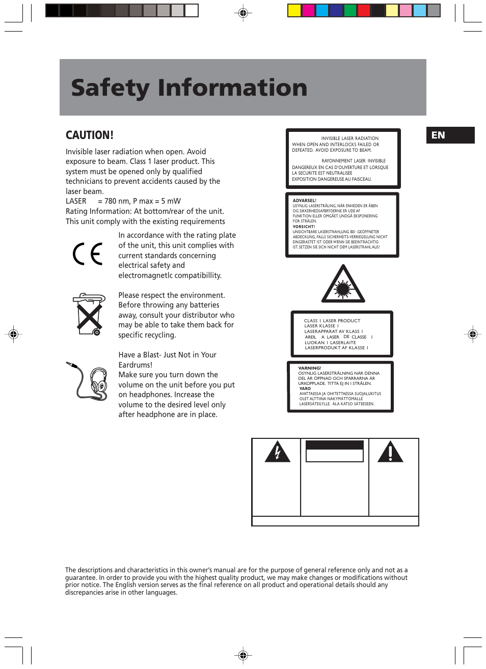 Safety information, Caution, Warning | Technicolor - Thomson TM9049 User Manual | Page 2 / 14