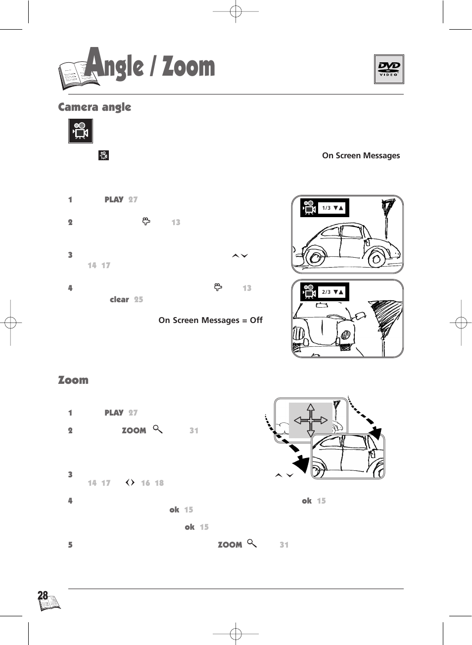 Ngle / zoom, Zoom, Camera angle | Technicolor - Thomson Thomson Scenium DTH4500 User Manual | Page 28 / 51