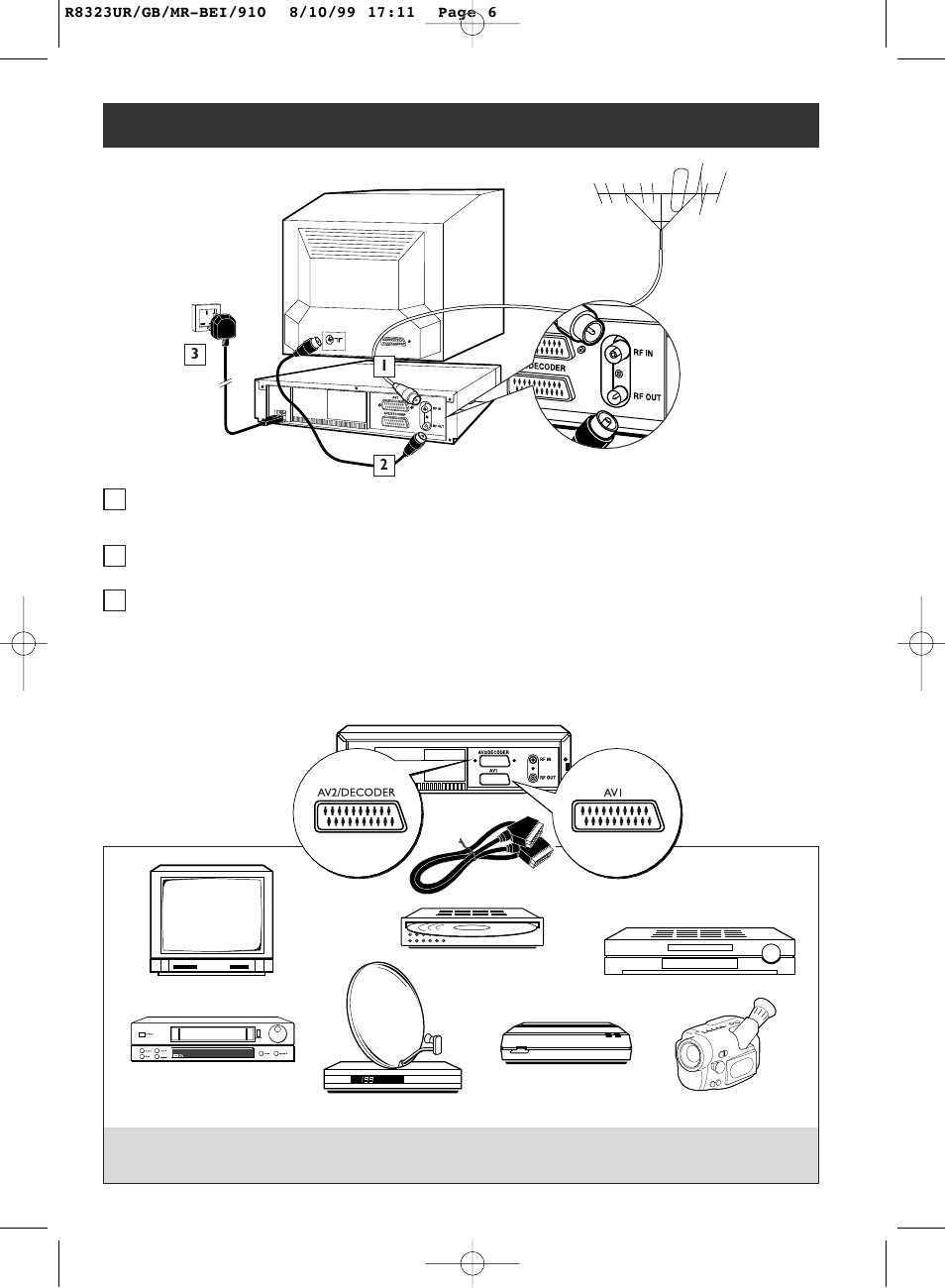 Connections, Basic connections, Further connections | Technicolor - Thomson Ferguson FV 400 L User Manual | Page 7 / 20