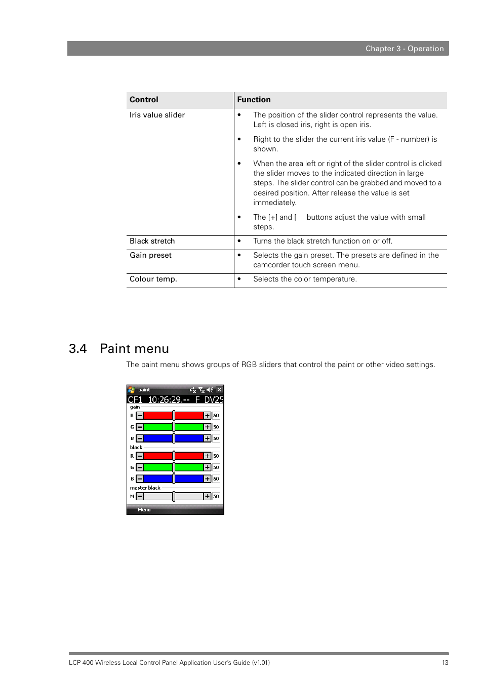 4 paint menu, Paint menu | Technicolor - Thomson LCP 400 User Manual | Page 13 / 22