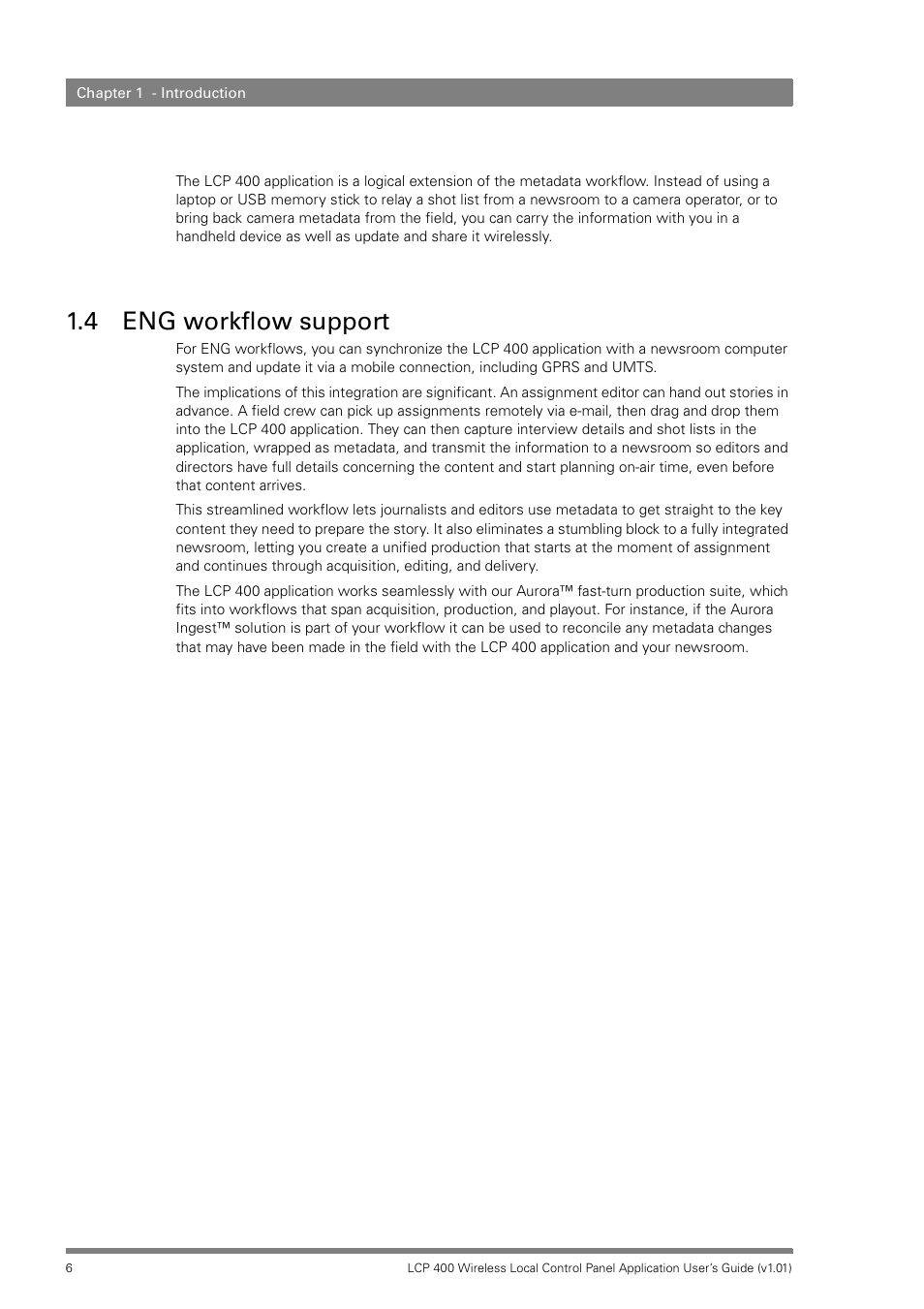 4 eng workflow support, Eng workflow support | Technicolor - Thomson LCP 400 User Manual | Page 6 / 22