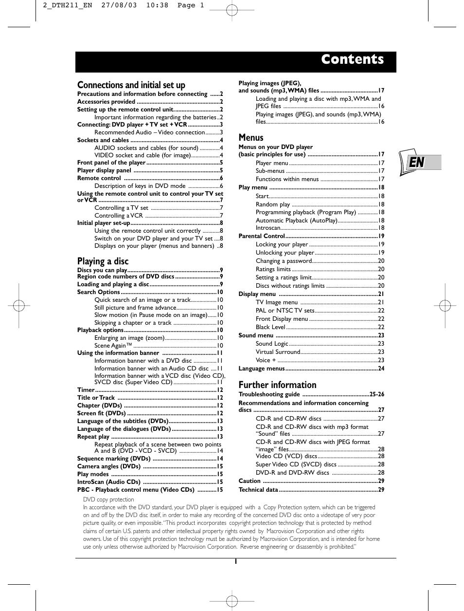 Technicolor - Thomson DTH211 User Manual | 29 pages