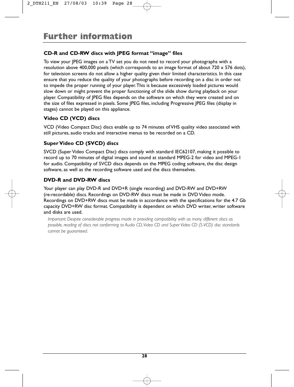 Further information | Technicolor - Thomson DTH211 User Manual | Page 28 / 29