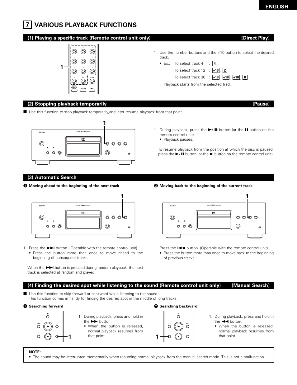 Various playback functions, 7 various playback functions | Technicolor - Thomson DCD-SA1 User Manual | Page 13 / 86
