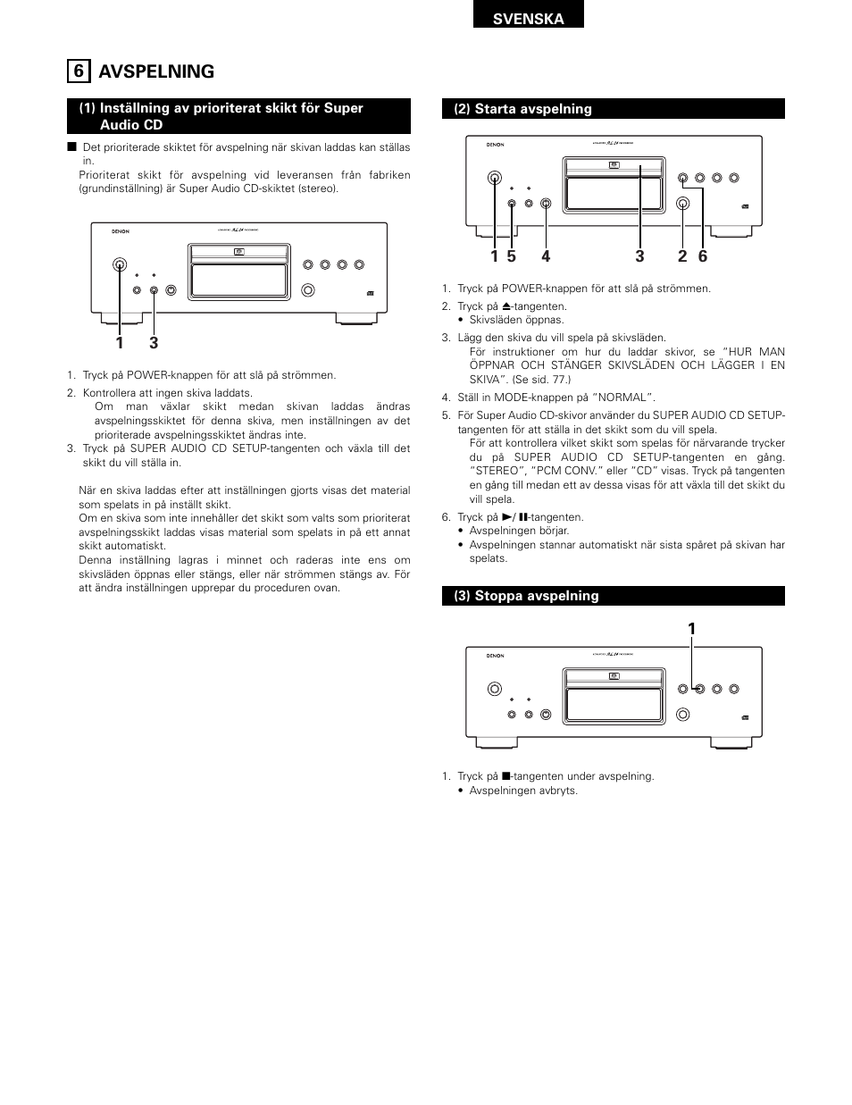 6 avspelning | Technicolor - Thomson DCD-SA1 User Manual | Page 78 / 86