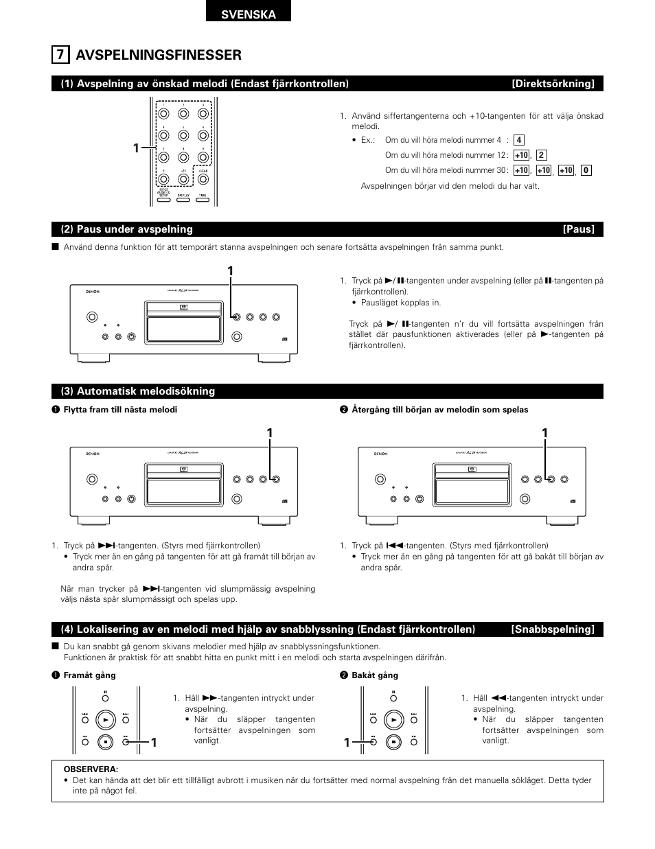 7 avspelningsfinesser | Technicolor - Thomson DCD-SA1 User Manual | Page 79 / 86