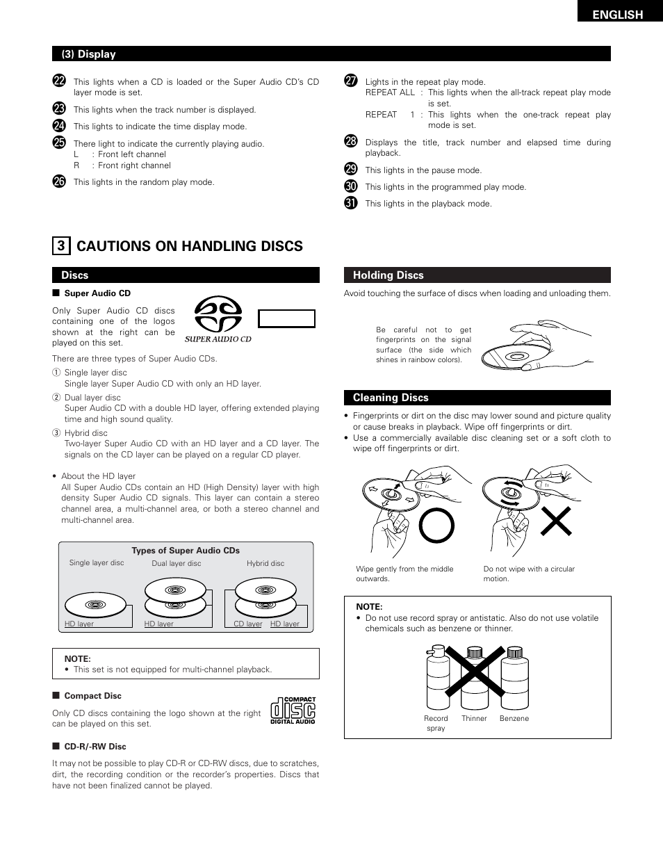 Cautions on handling discs, Stereo, 3 cautions on handling discs | Technicolor - Thomson DCD-SA1 User Manual | Page 9 / 86