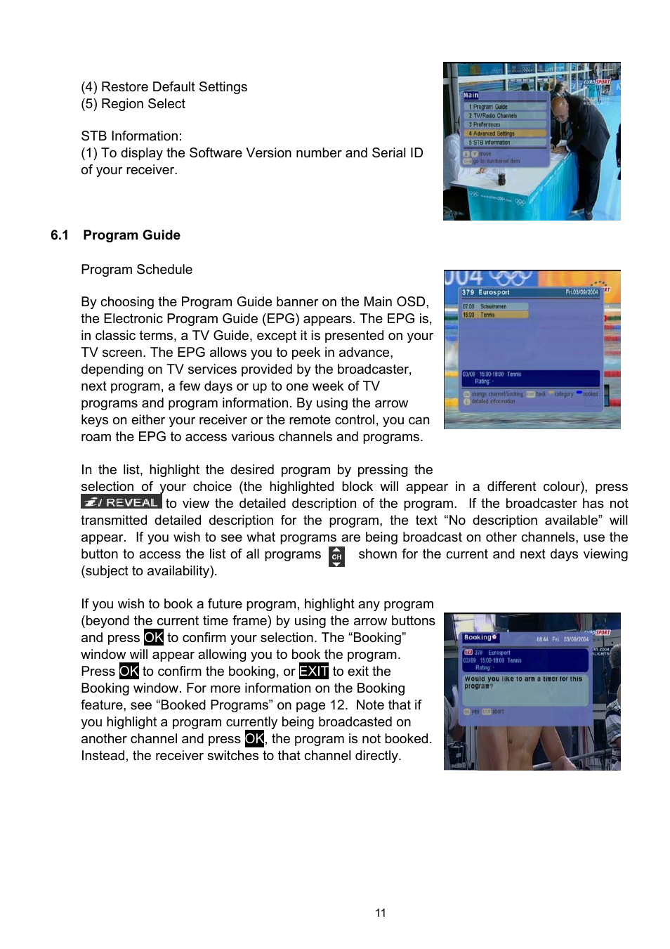 Program guide | Technicolor - Thomson TU-SZT105A User Manual | Page 11 / 24