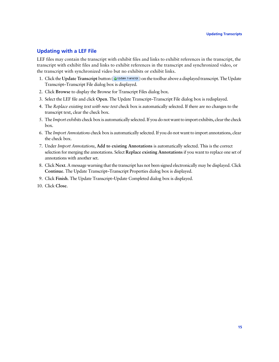 Updating with a lef file | Technicolor - Thomson West Case Notebook User Manual | Page 23 / 80