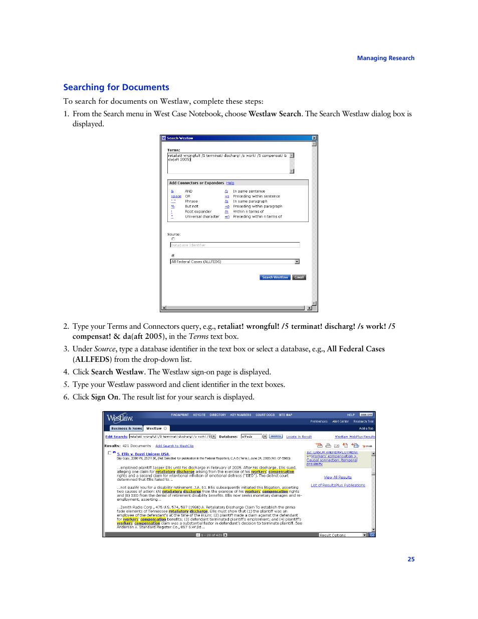 Searching for documents | Technicolor - Thomson West Case Notebook User Manual | Page 33 / 80