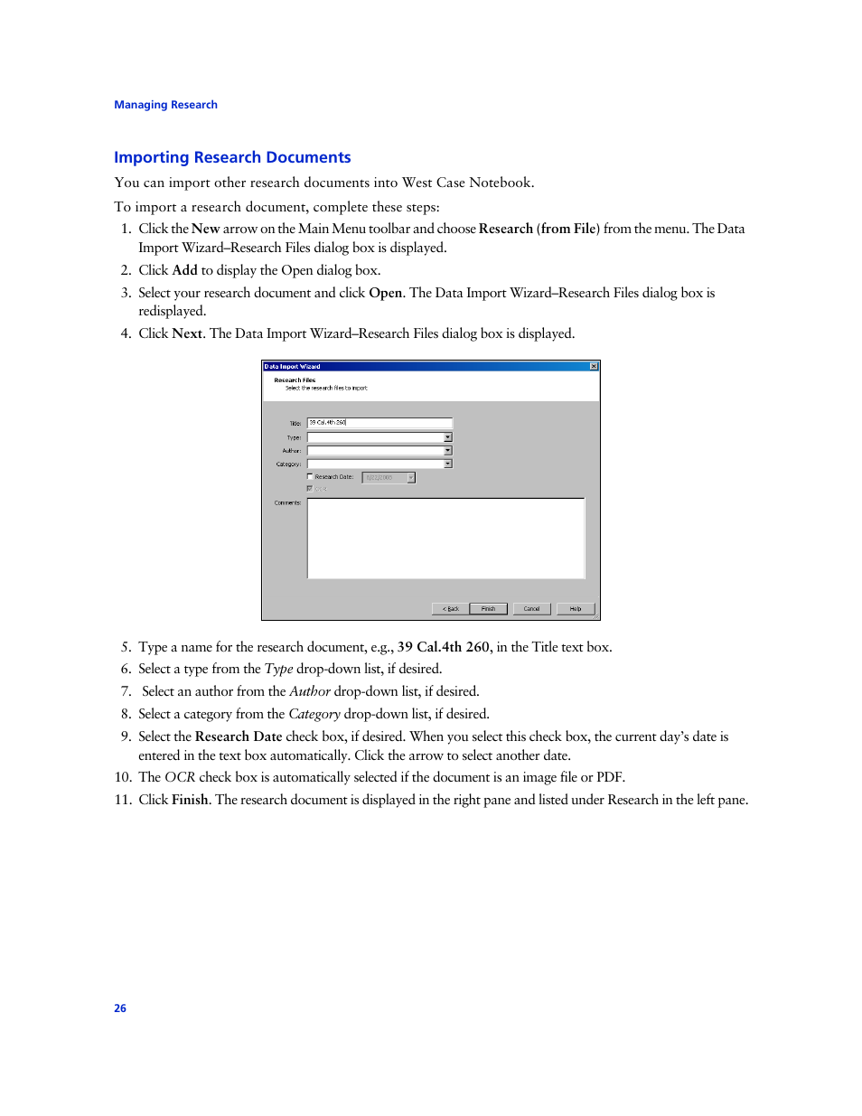 Importing research documents | Technicolor - Thomson West Case Notebook User Manual | Page 34 / 80