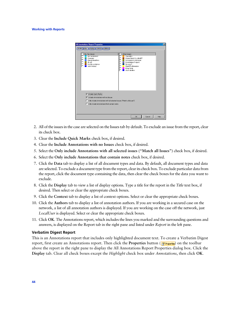 Verbatim digest report | Technicolor - Thomson West Case Notebook User Manual | Page 52 / 80