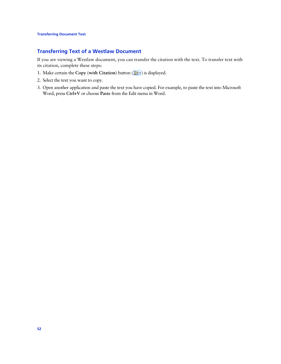 Transferring text of a westlaw document | Technicolor - Thomson West Case Notebook User Manual | Page 60 / 80