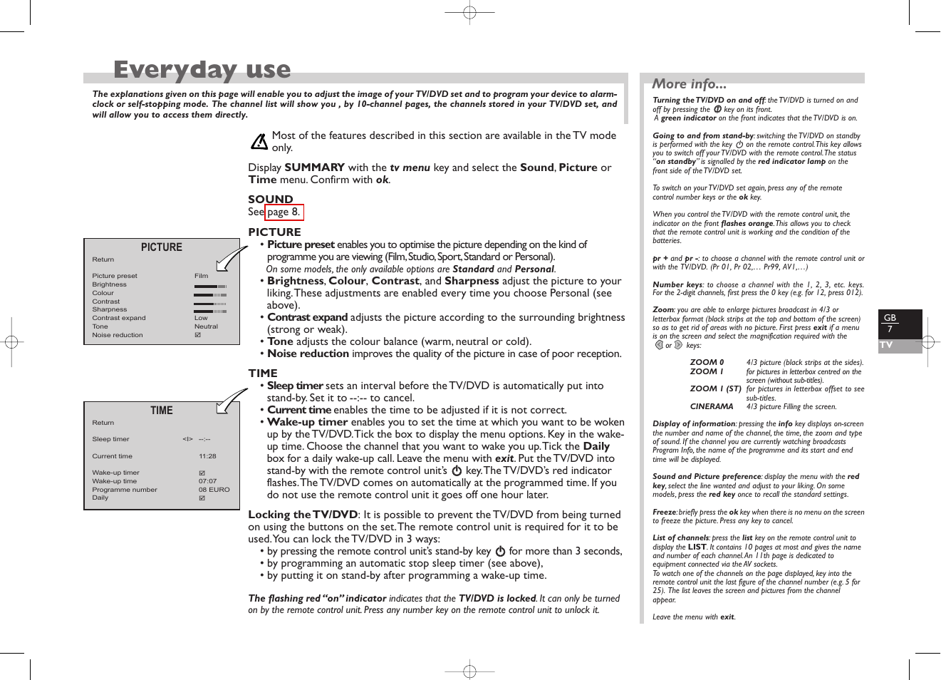 Everyday use, More info | Technicolor - Thomson TV/DVD User Manual | Page 14 / 35