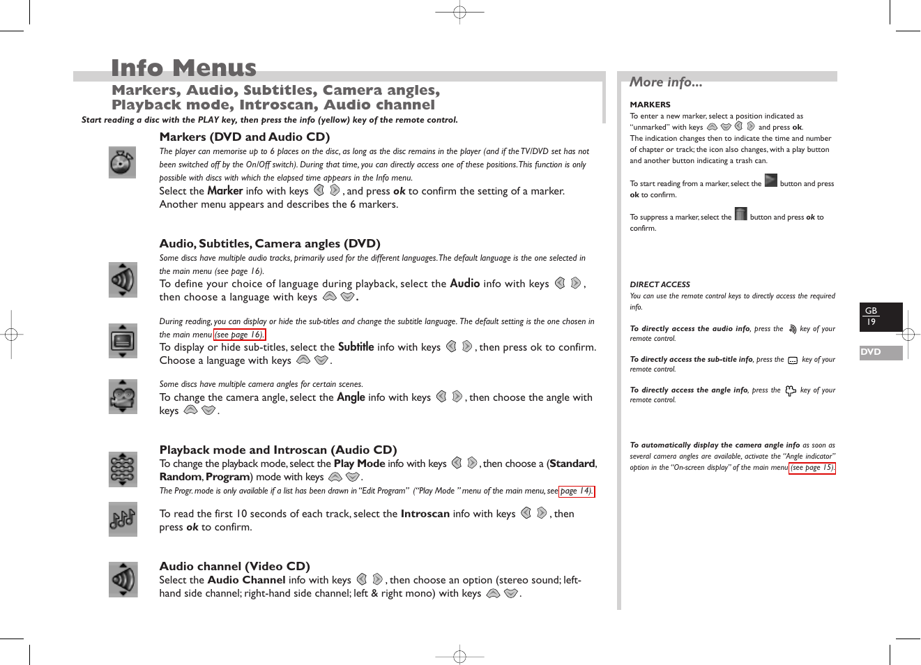 Info menus, More info | Technicolor - Thomson TV/DVD User Manual | Page 26 / 35