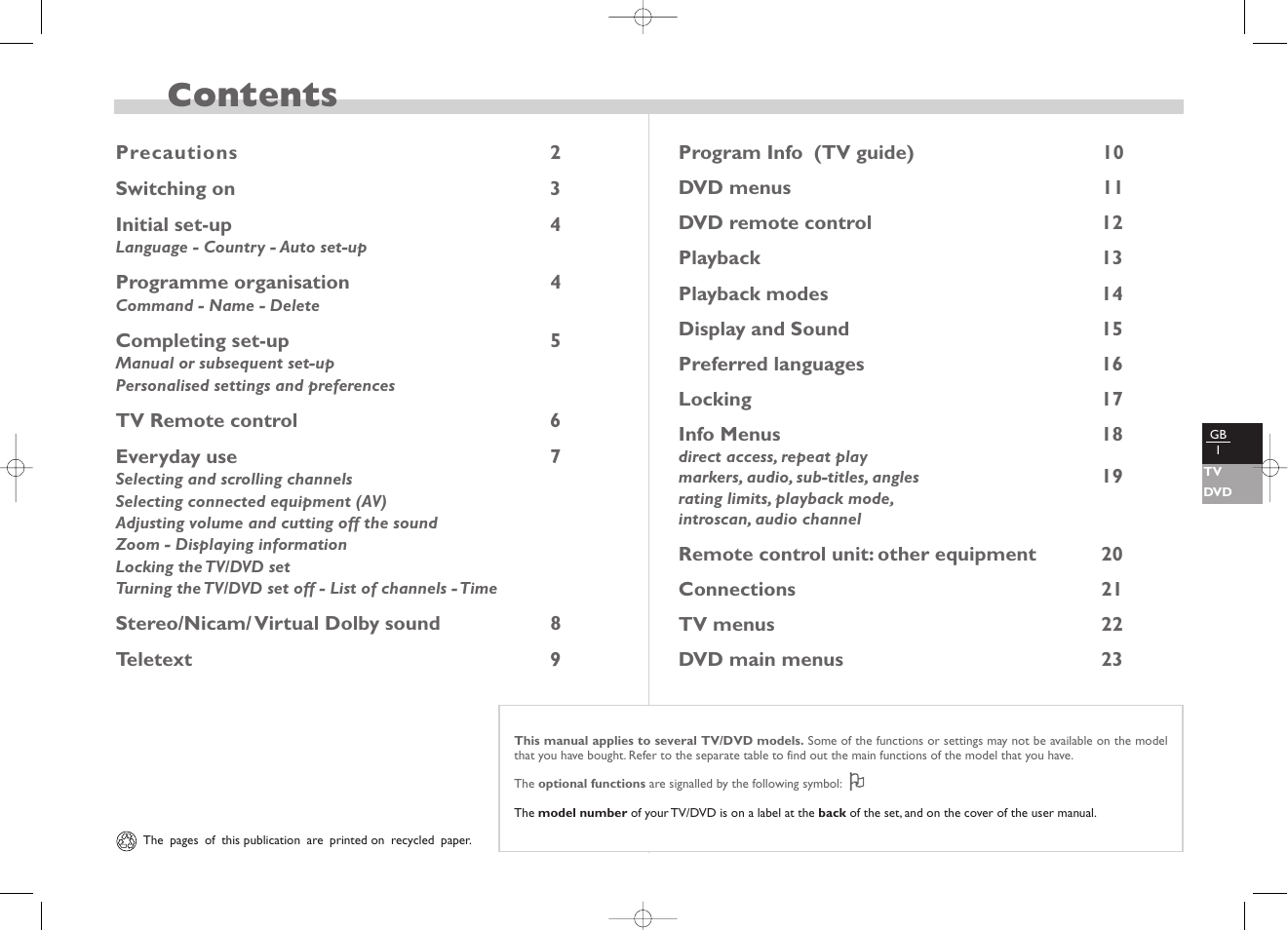 Technicolor - Thomson TV/DVD User Manual | Page 8 / 35