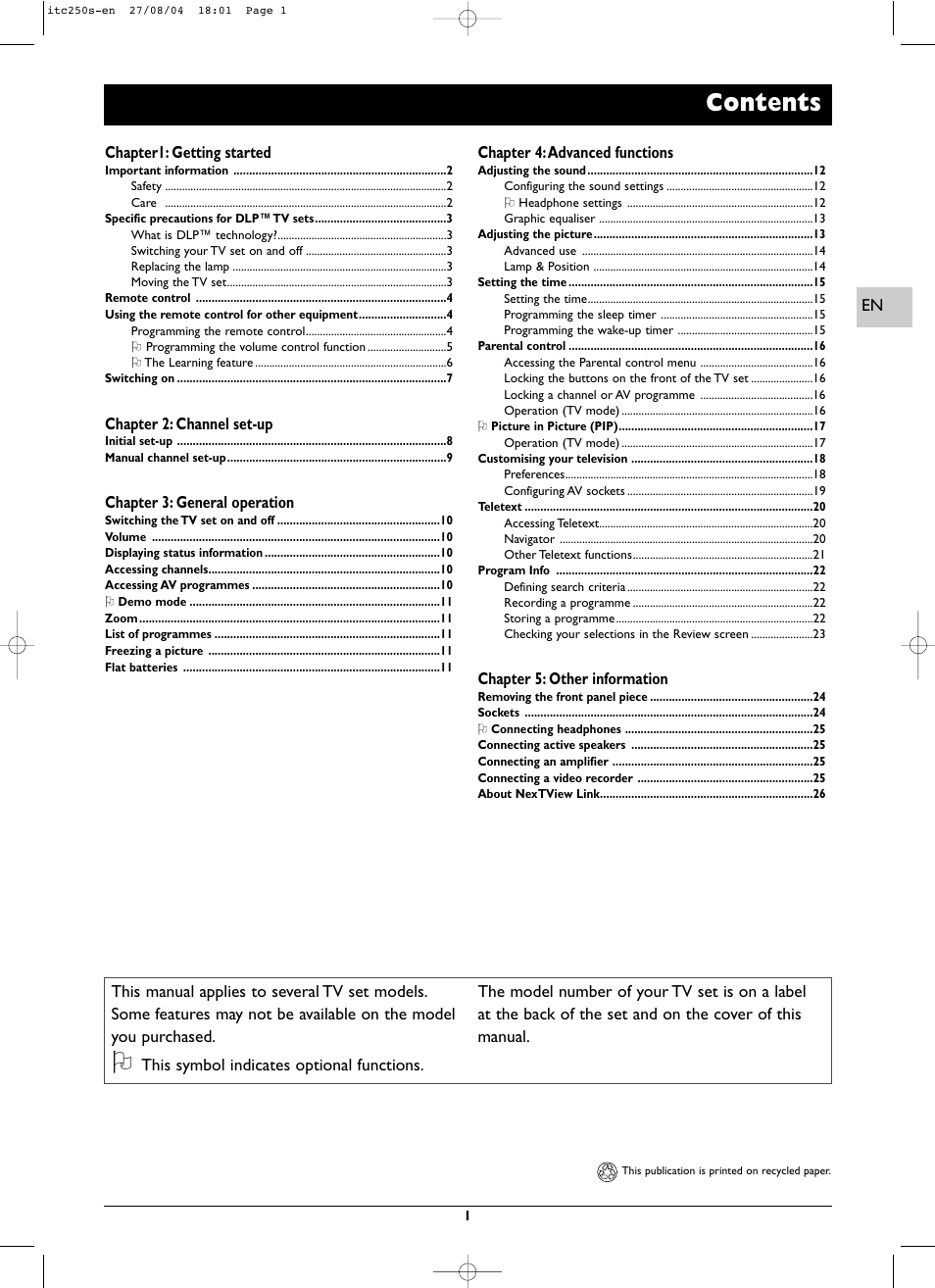 Technicolor - Thomson ITC250S User Manual | 26 pages