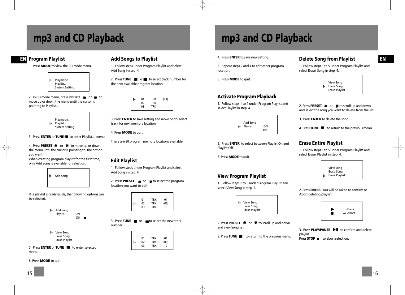 Mp3 and cd playback | Technicolor - Thomson TM9255 User Manual | Page 10 / 15