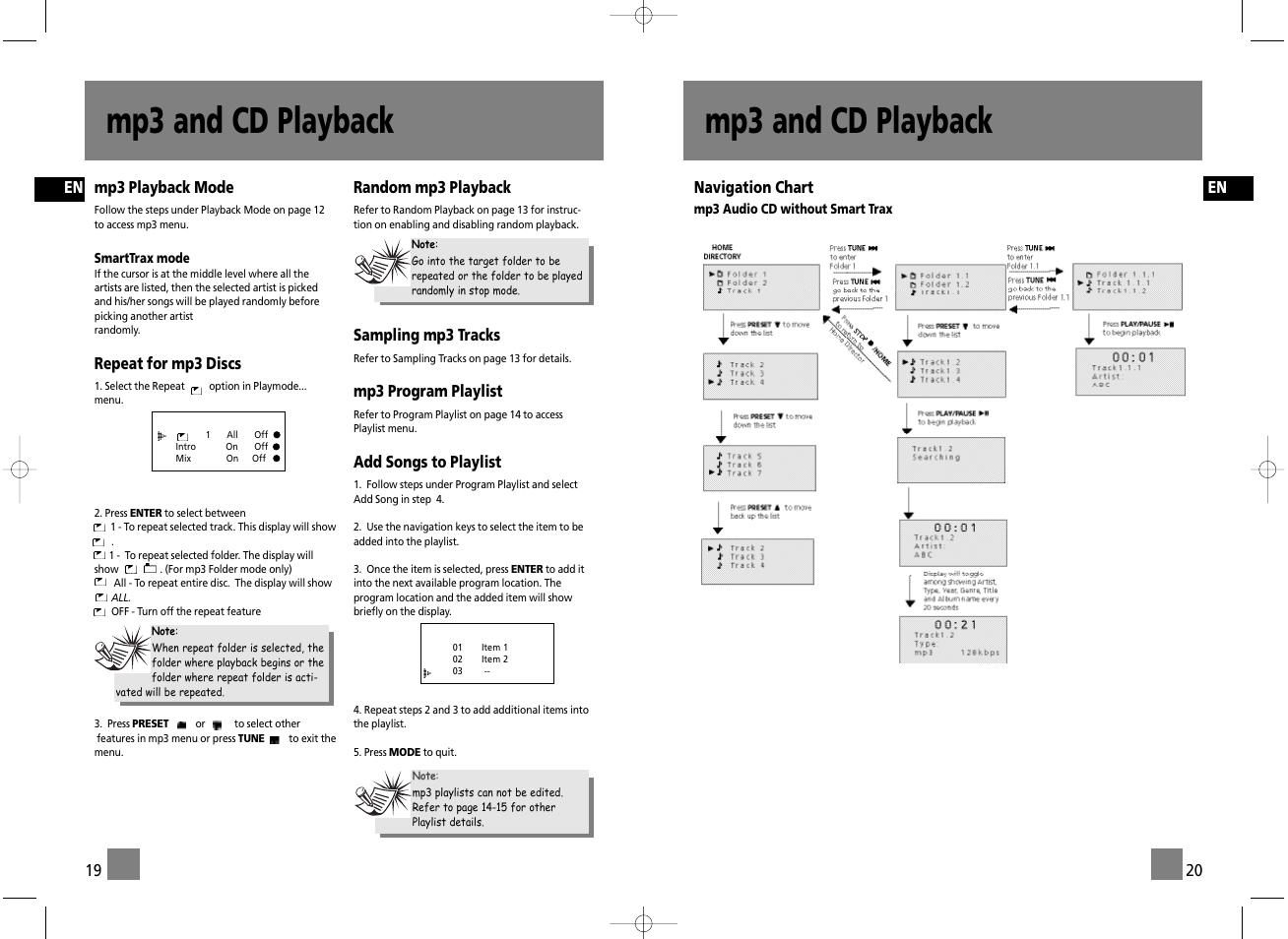 Mp3 and cd playback | Technicolor - Thomson TM9255 User Manual | Page 12 / 15