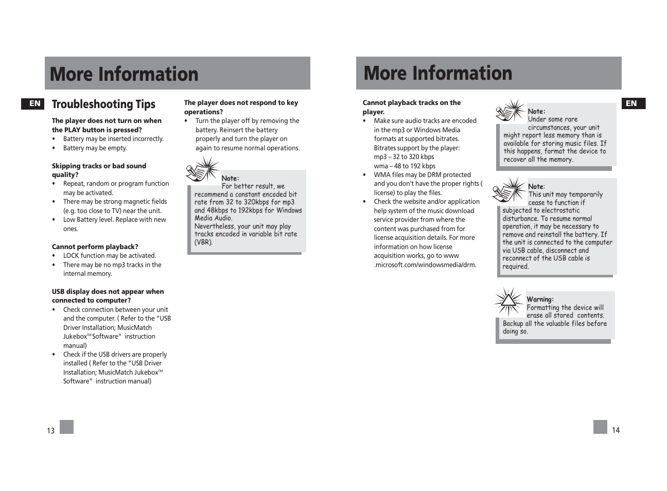 More information, Troubleshooting tips | Technicolor - Thomson PDP22G1K User Manual | Page 12 / 24