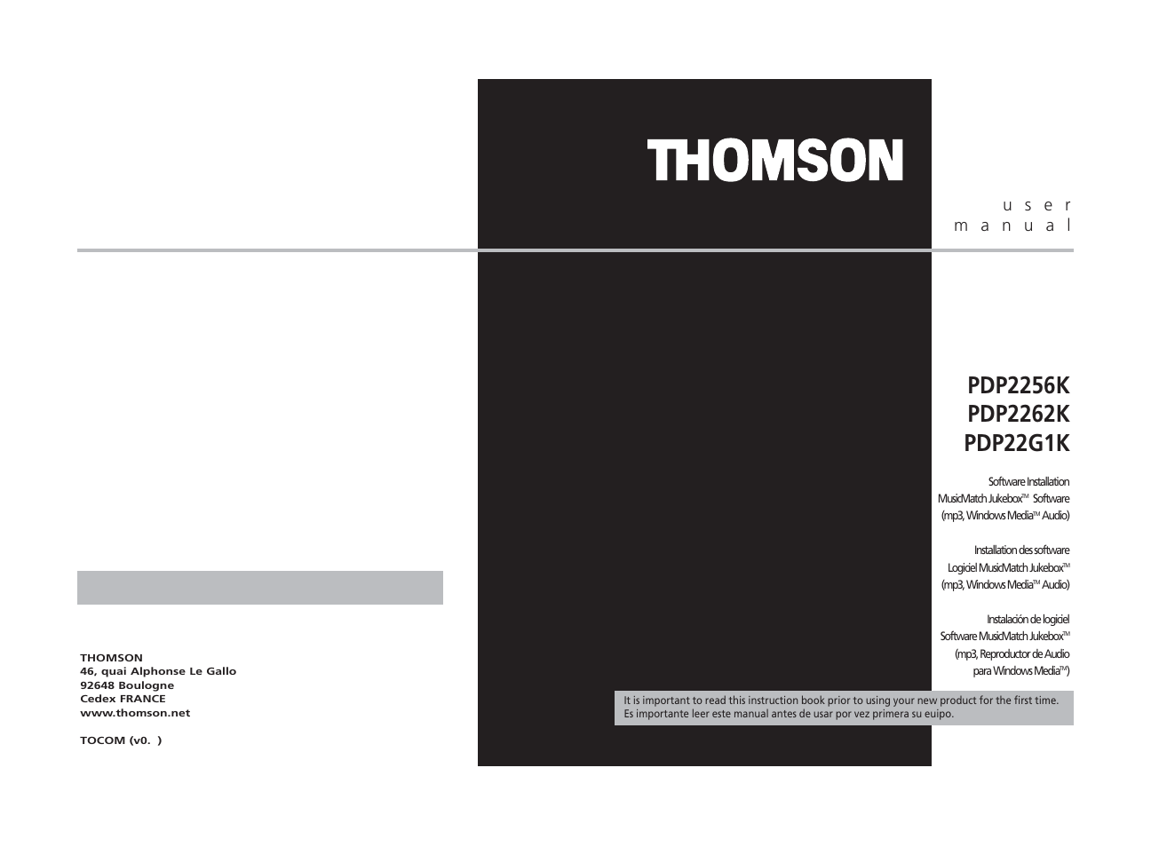 Technicolor - Thomson PDP22G1K User Manual | Page 14 / 24