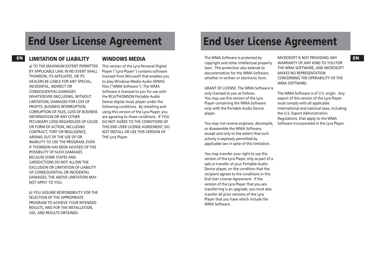 End user license agreement | Technicolor - Thomson PDP22G1K User Manual | Page 4 / 24