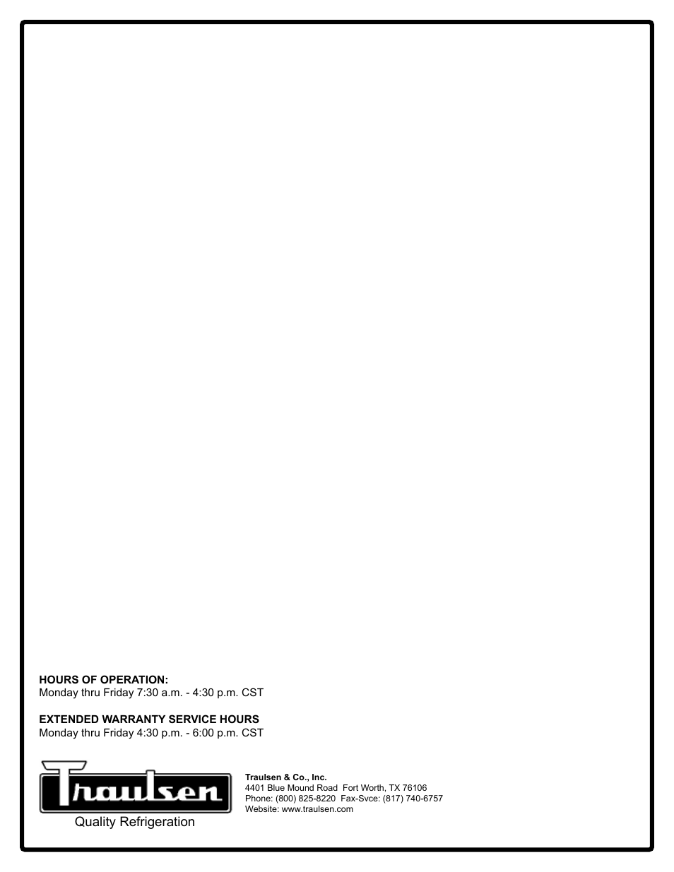 Traulsen VPS90S User Manual | Page 16 / 16