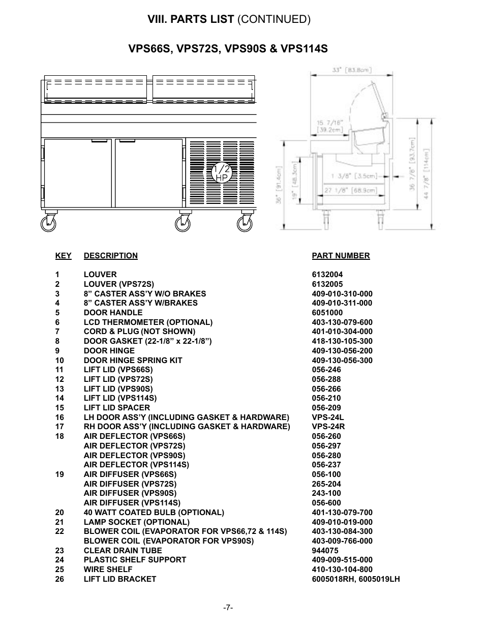 Traulsen VPS90S User Manual | Page 8 / 16