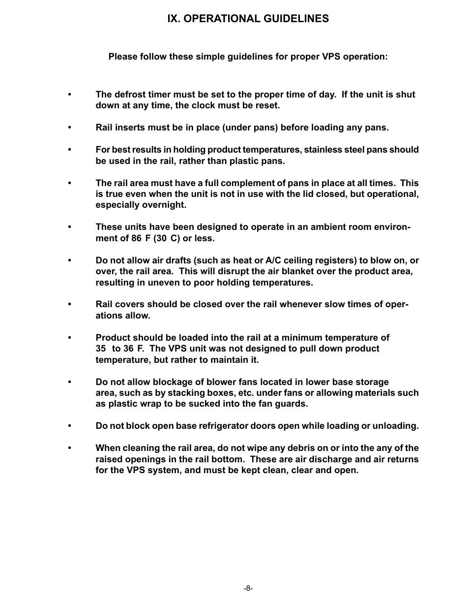 Traulsen VPS90S User Manual | Page 9 / 16