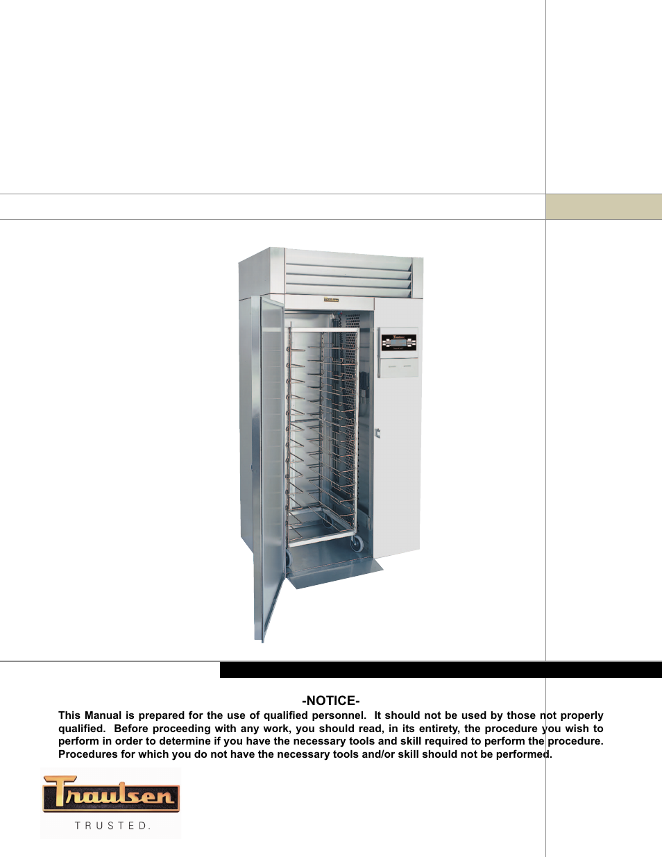 Traulsen RBC100  EN User Manual | 12 pages
