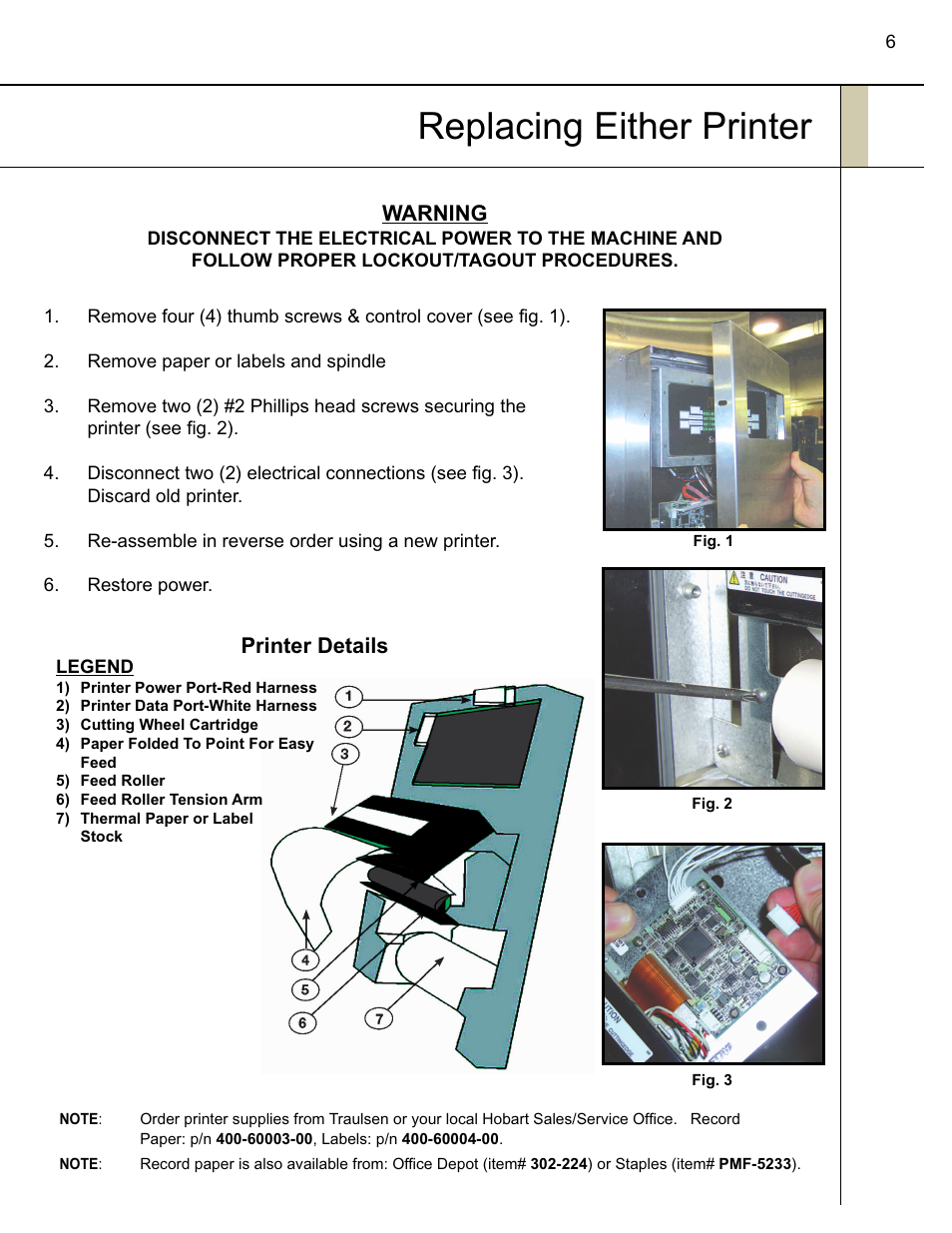 Replacing either printer | Traulsen RBC100  EN User Manual | Page 7 / 12
