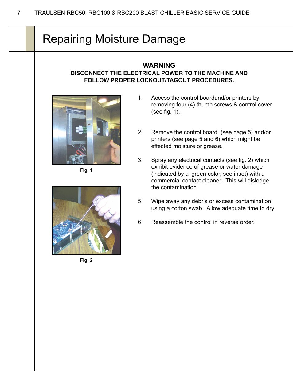 Repairing moisture damage | Traulsen RBC100  EN User Manual | Page 8 / 12