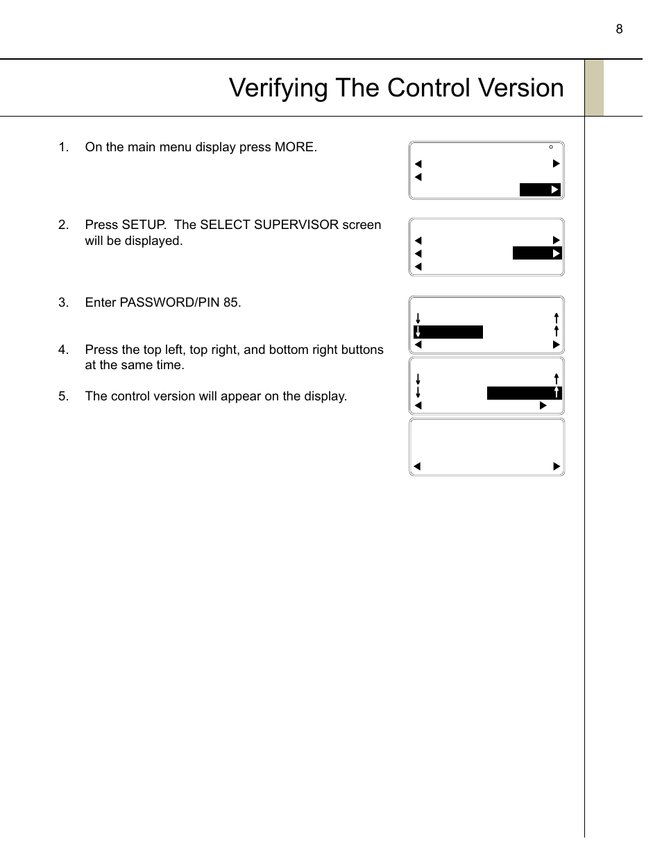 Verifying the control version | Traulsen RBC100  EN User Manual | Page 9 / 12