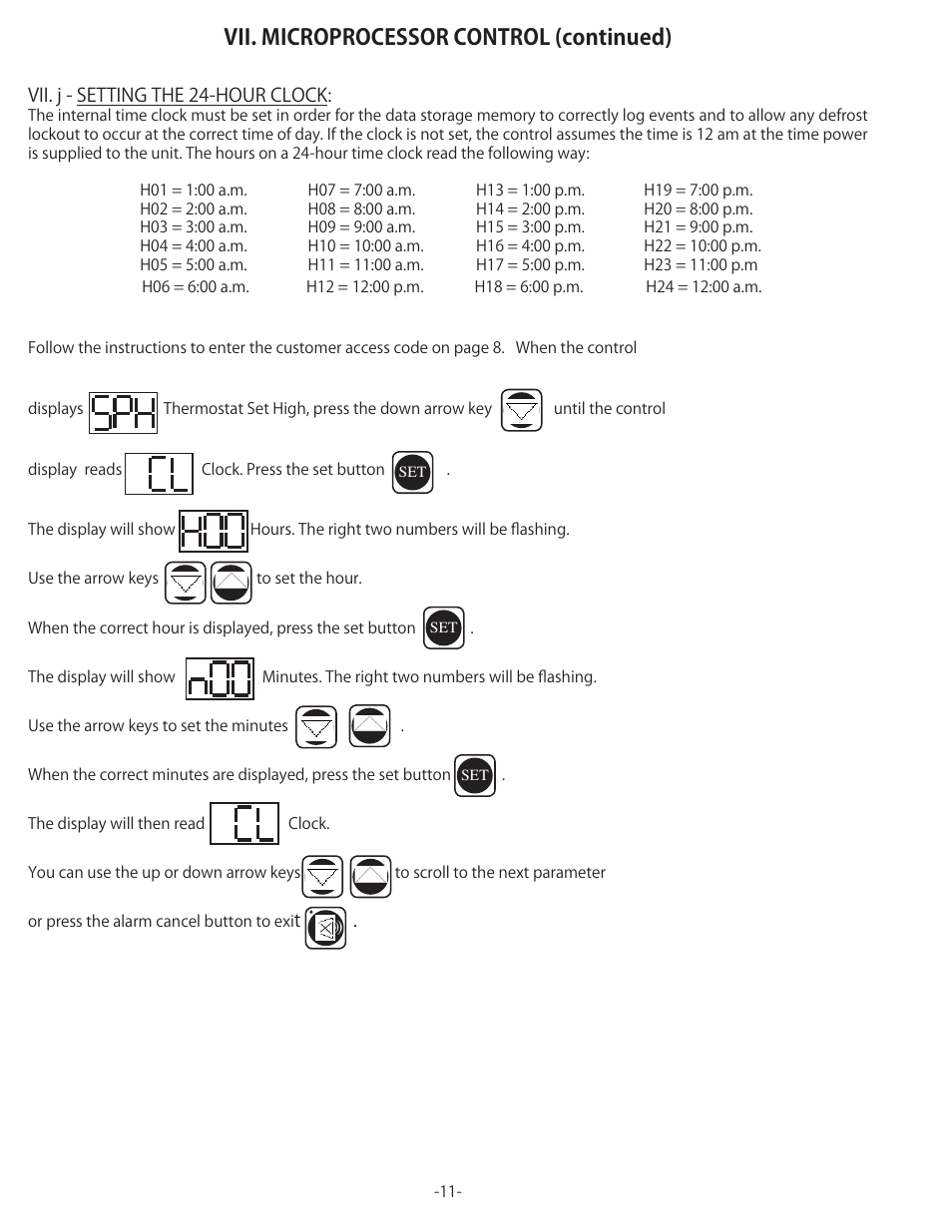 Vii. microprocessor control (continued) | Traulsen TU044HT User Manual | Page 12 / 24