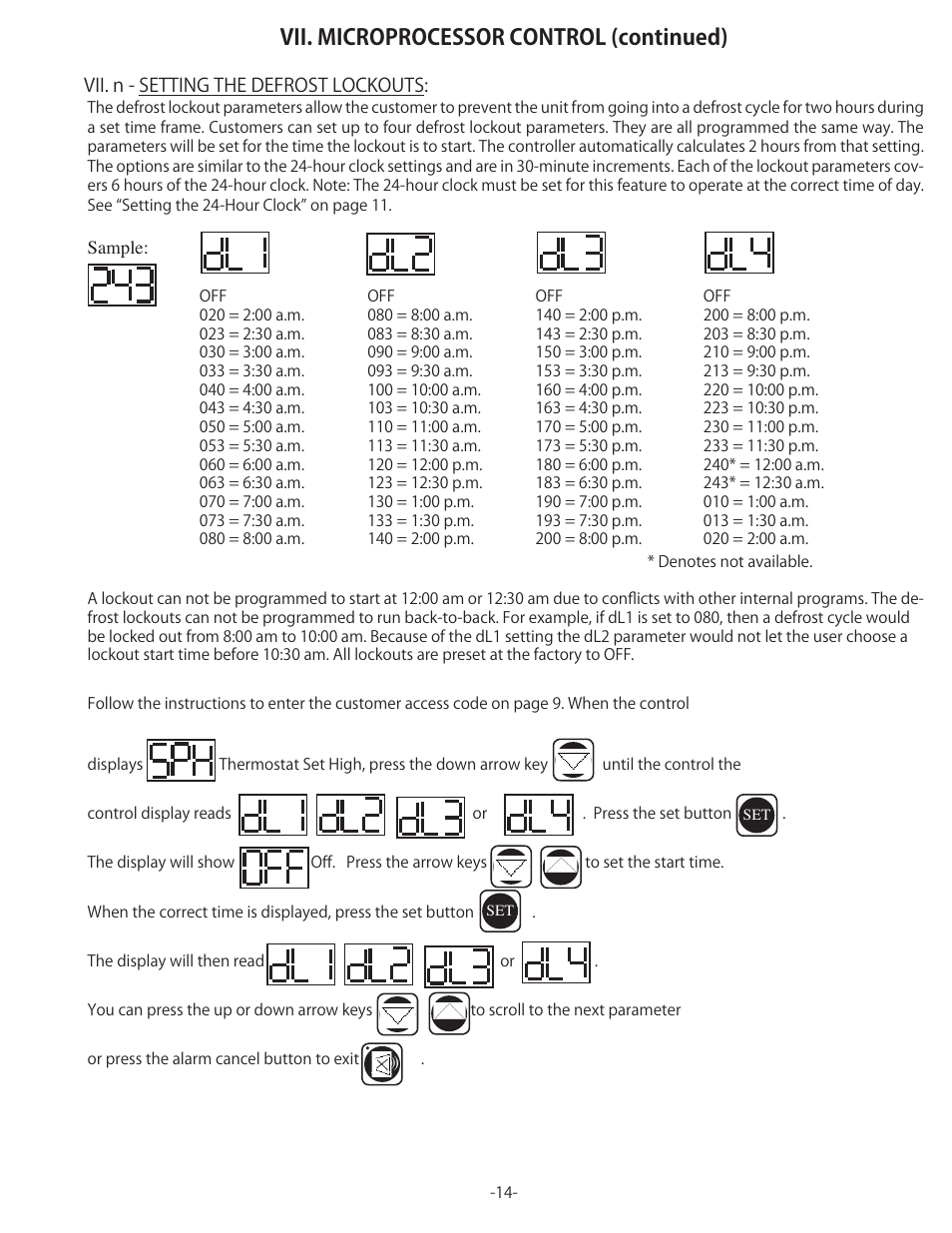 Vii. microprocessor control (continued) | Traulsen TU044HT User Manual | Page 15 / 24