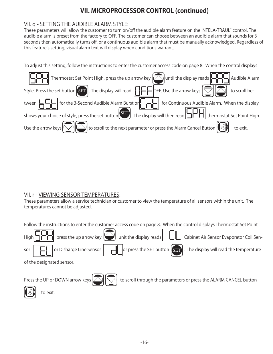 Vii. microprocessor control (continued) | Traulsen TU044HT User Manual | Page 17 / 24
