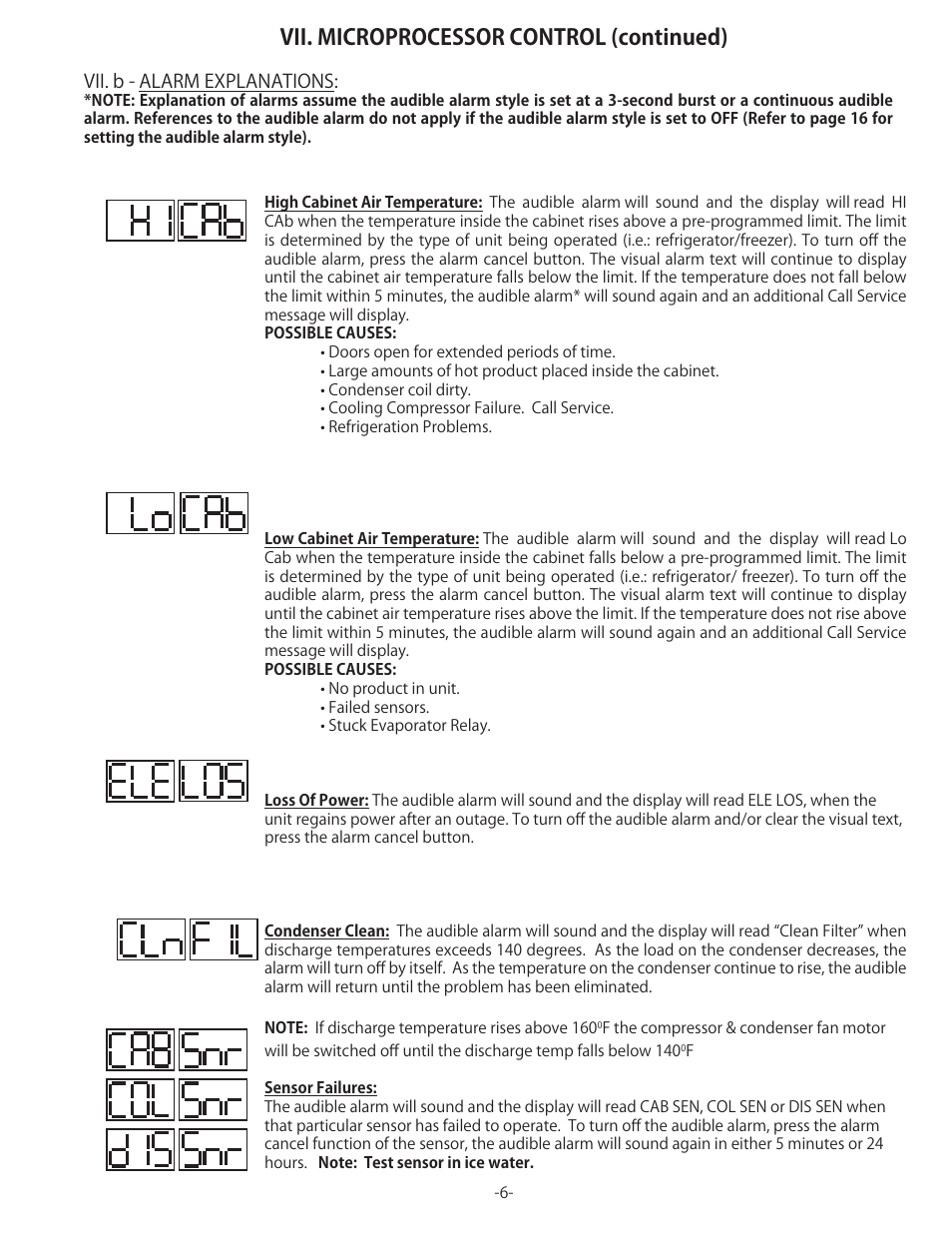 Vii. microprocessor control (continued) | Traulsen TU044HT User Manual | Page 7 / 24